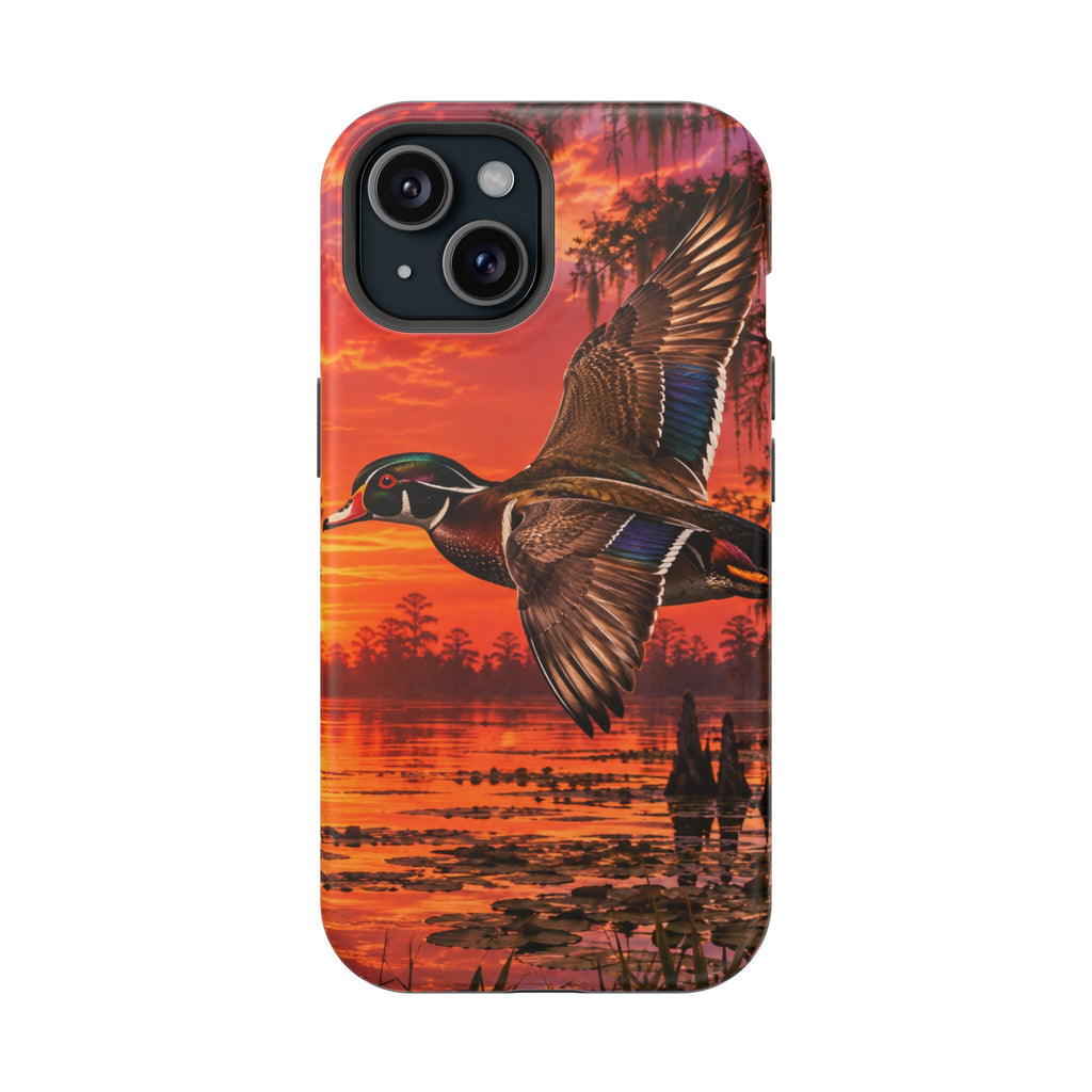 Wood Duck Sunset Phone Case — Magnetic Impact-Resistant