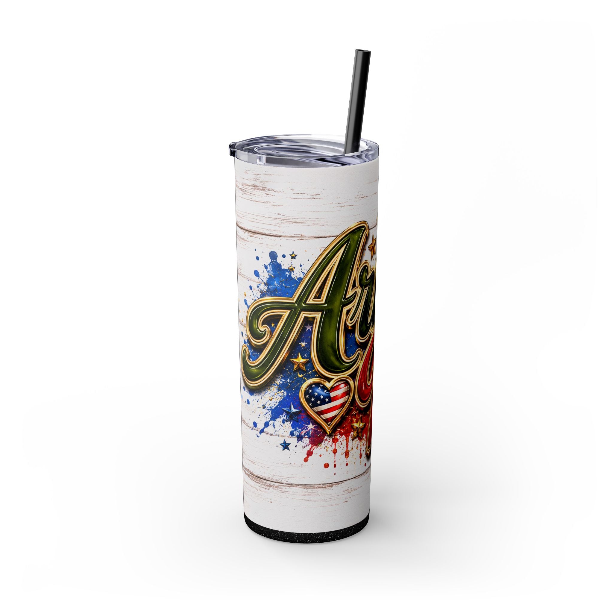 Army Wife Tumbler With Changeable Colored Straw