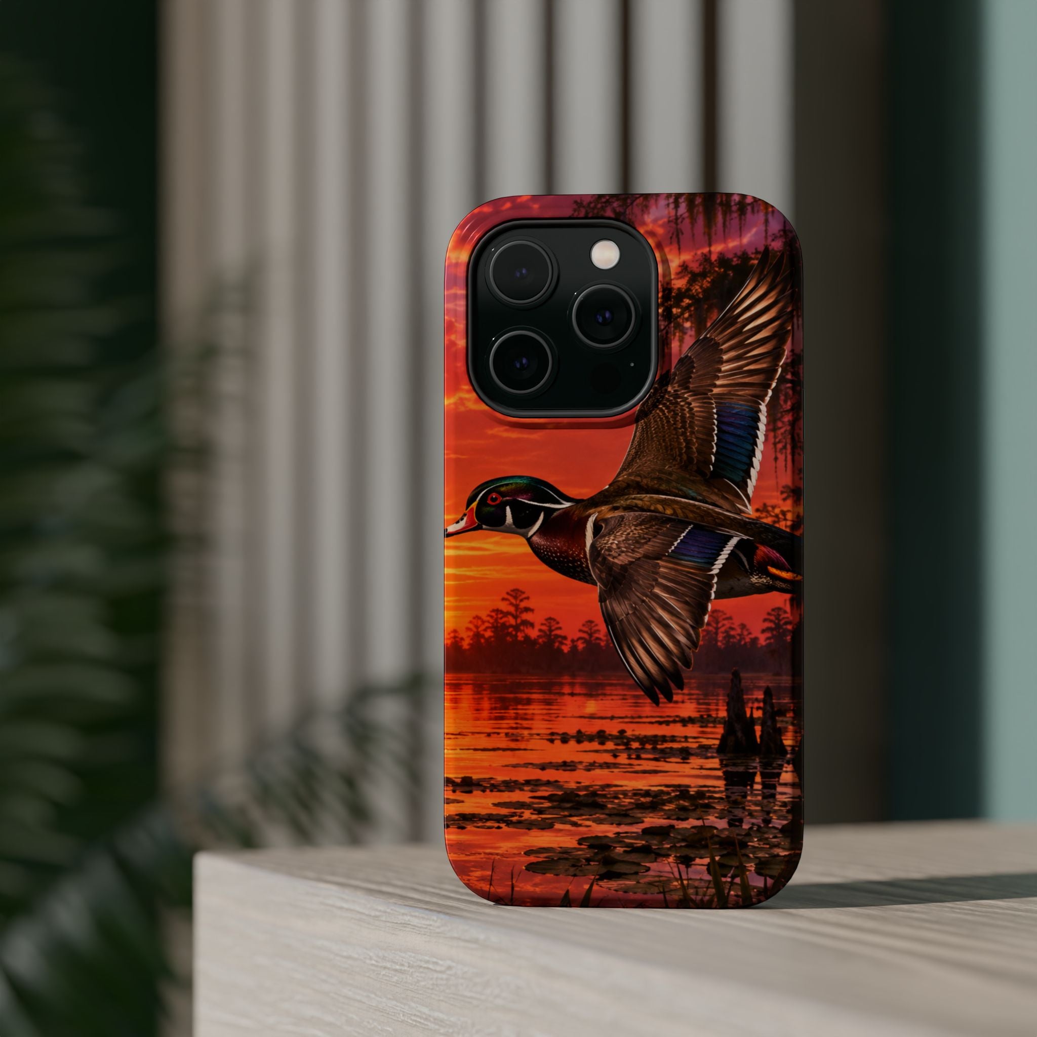 Wood Duck Sunset Phone Case — Magnetic Impact-Resistant
