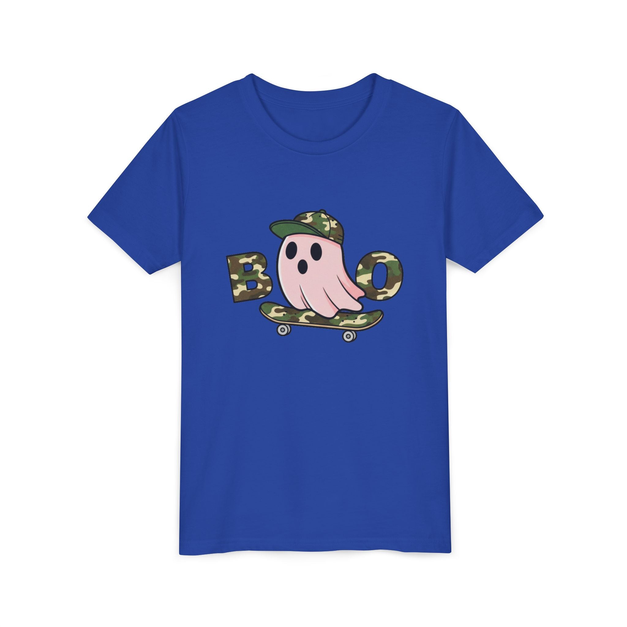 Youth Tee — Camo Skate Ghost “Boo” Graphic Tee