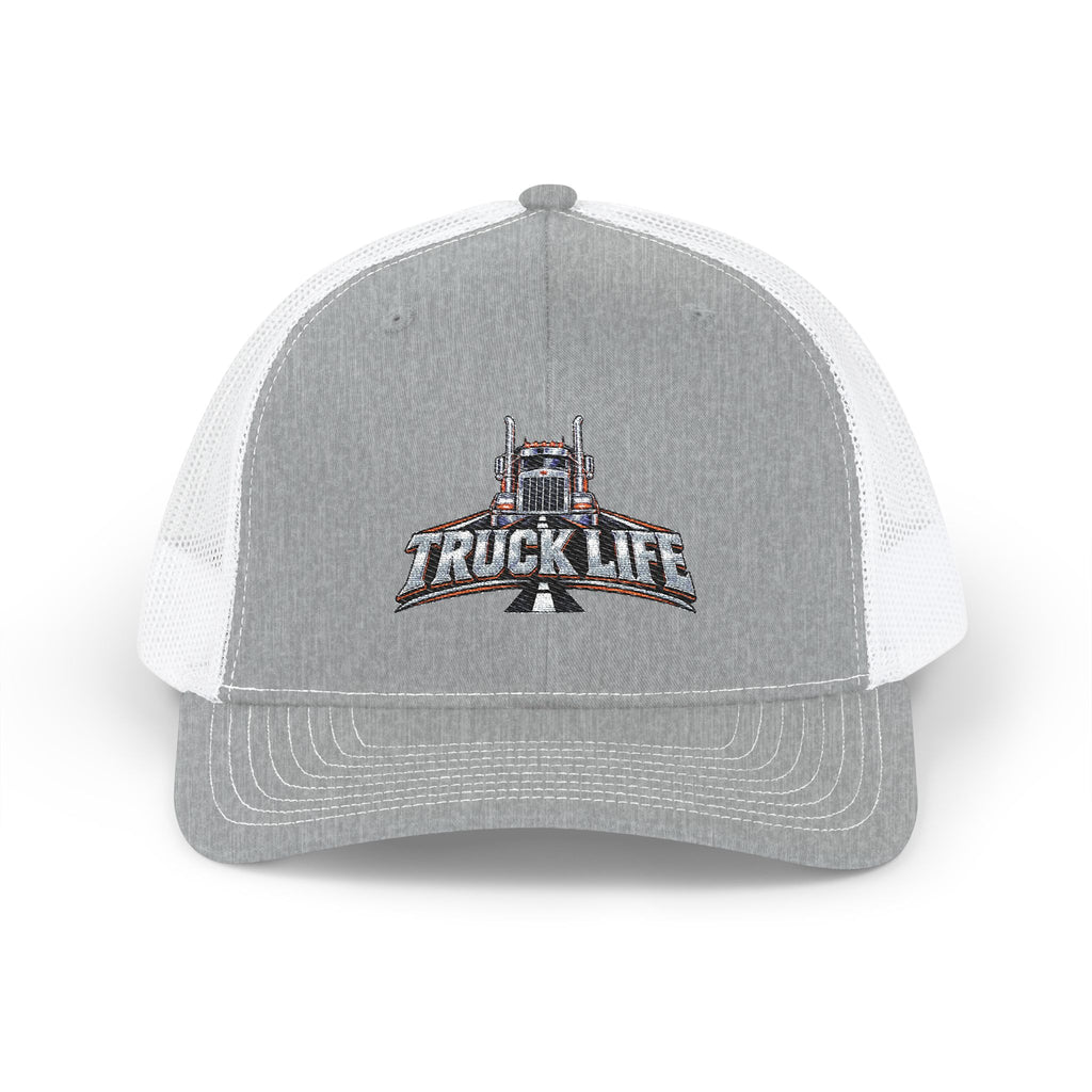 Truck Life Snapback Trucker Cap — Embroidered Semi Truck Dad Hat for Truckers & Road Lovers