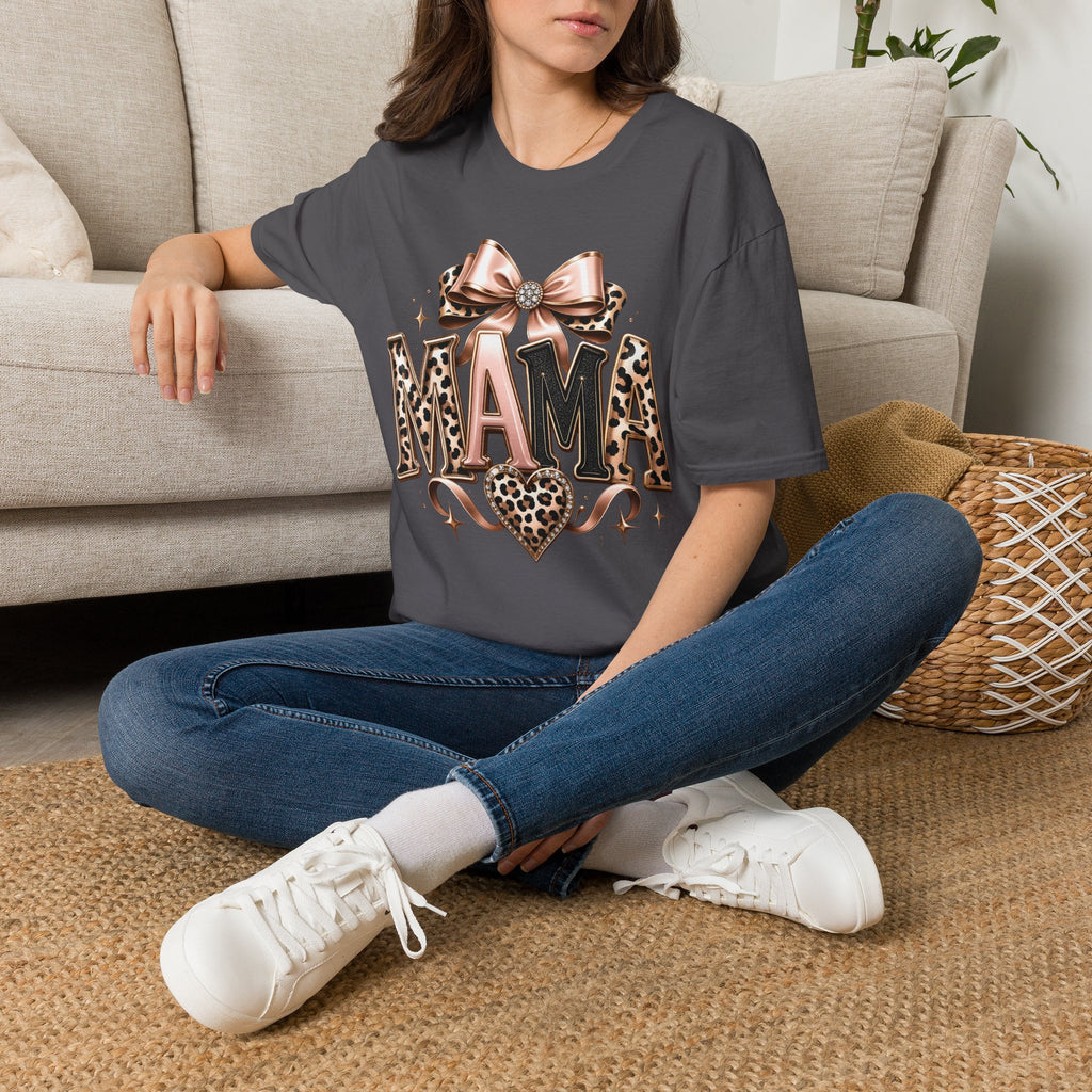 Mama Leopard Bow T-Shirt