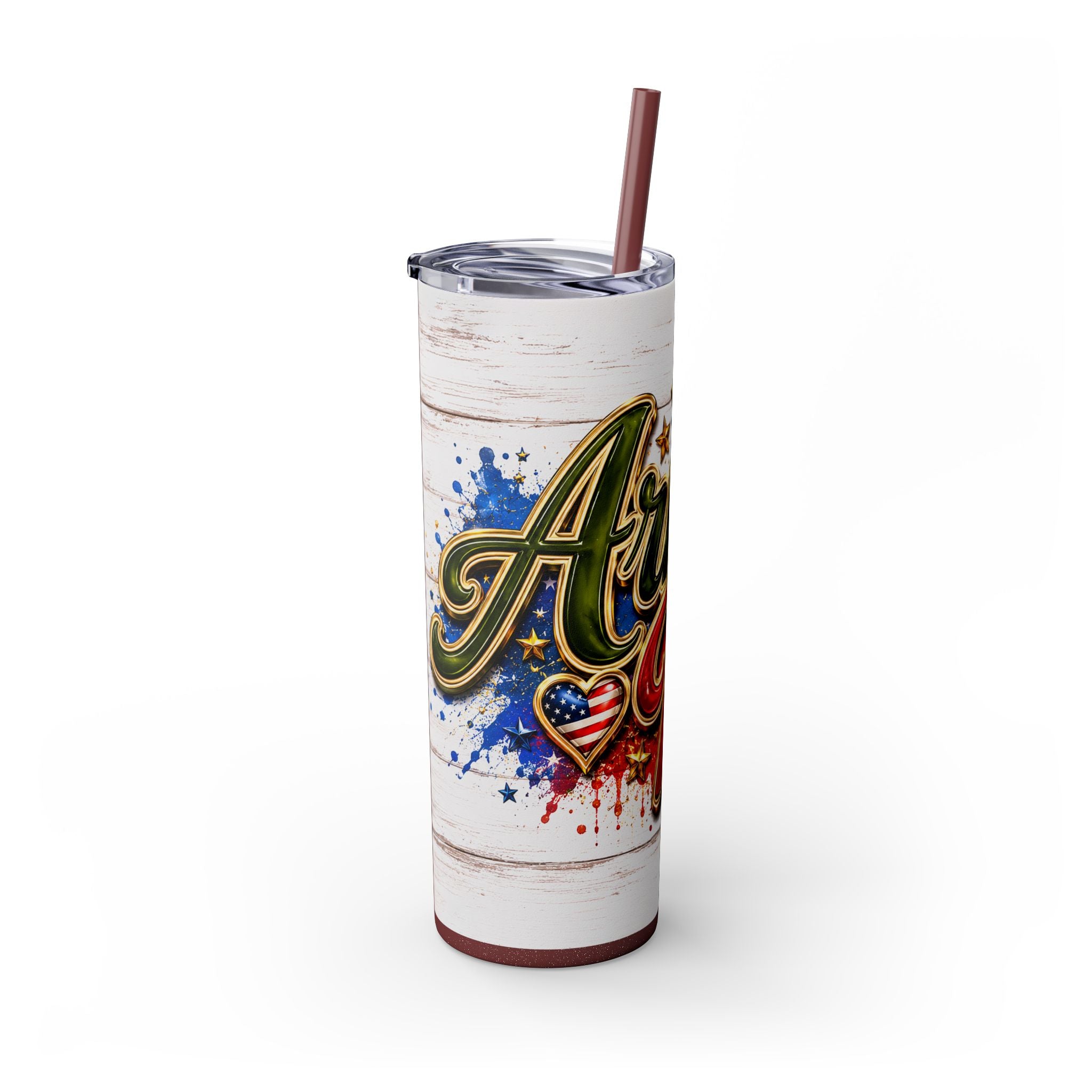 Army Wife Tumbler With Changeable Colored Straw