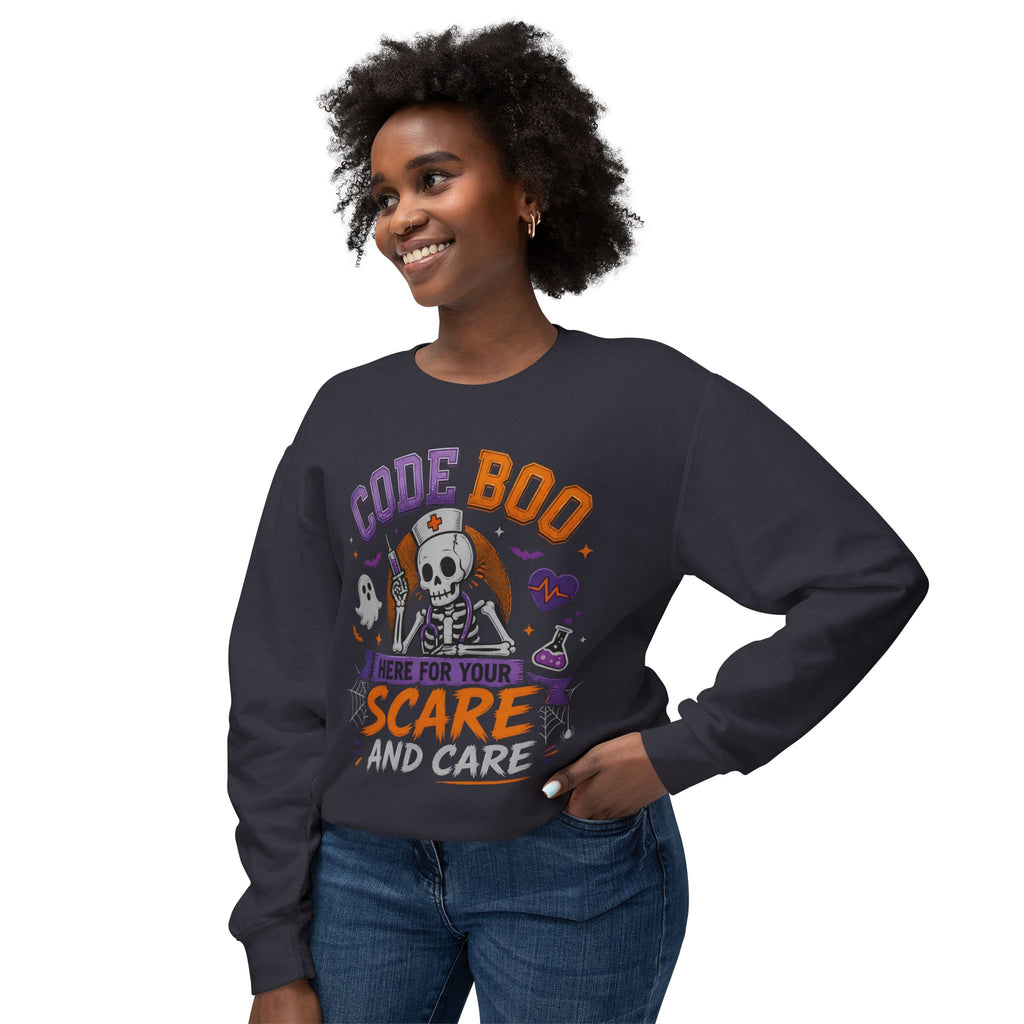 Nurse Skeleton 'Code Boo' Sweatshirt