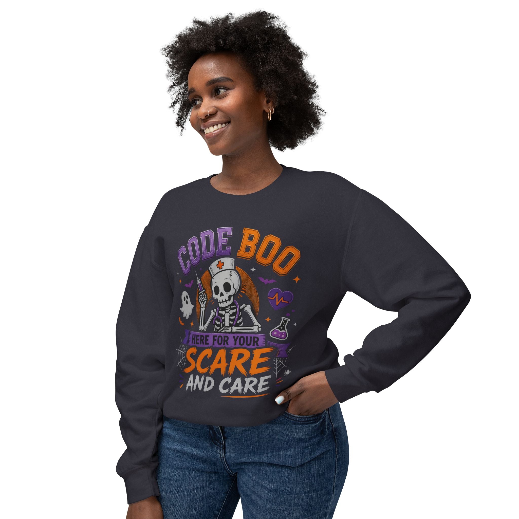 Nurse Skeleton 'Code Boo' Sweatshirt
