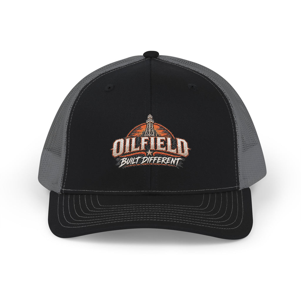 Oilfield Trucker Cap - Retro Boom Lift Logo Snapback Hat