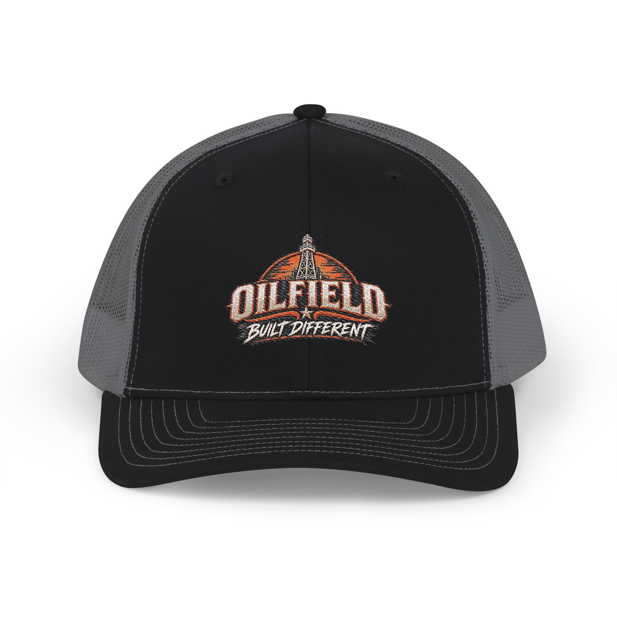 Oilfield Trucker Cap - Retro Boom Lift Logo Snapback Hat