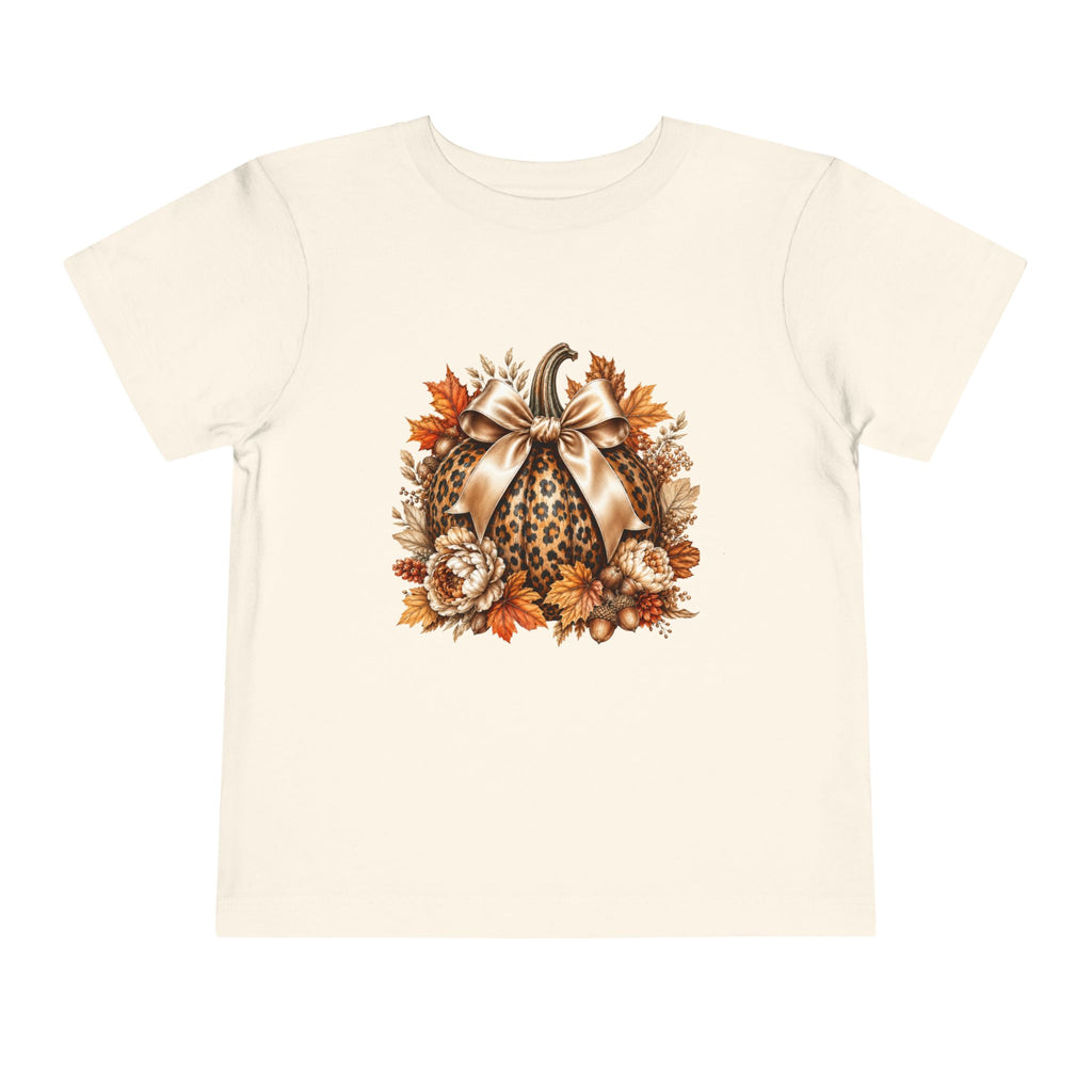 Toddler Tee — Leopard Pumpkin Fall Floral Design