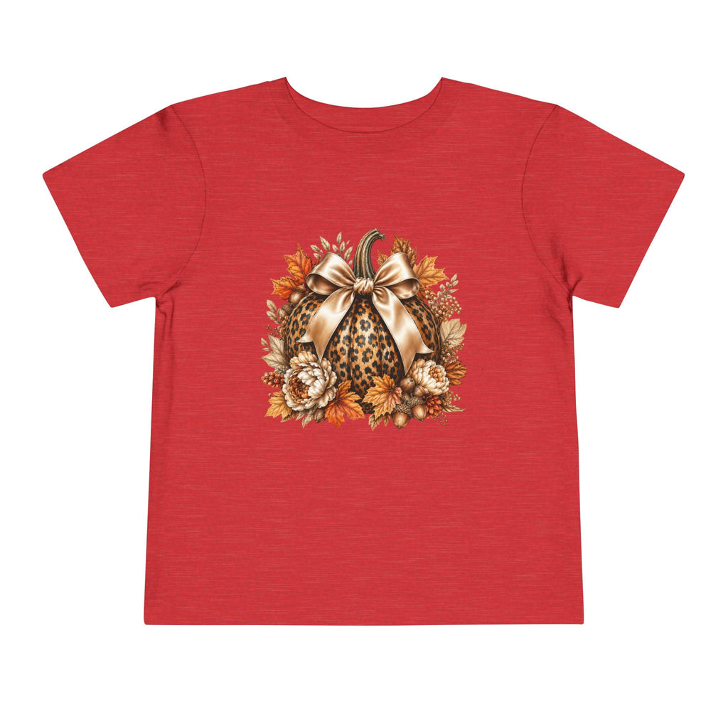 Toddler Tee — Leopard Pumpkin Fall Floral Design