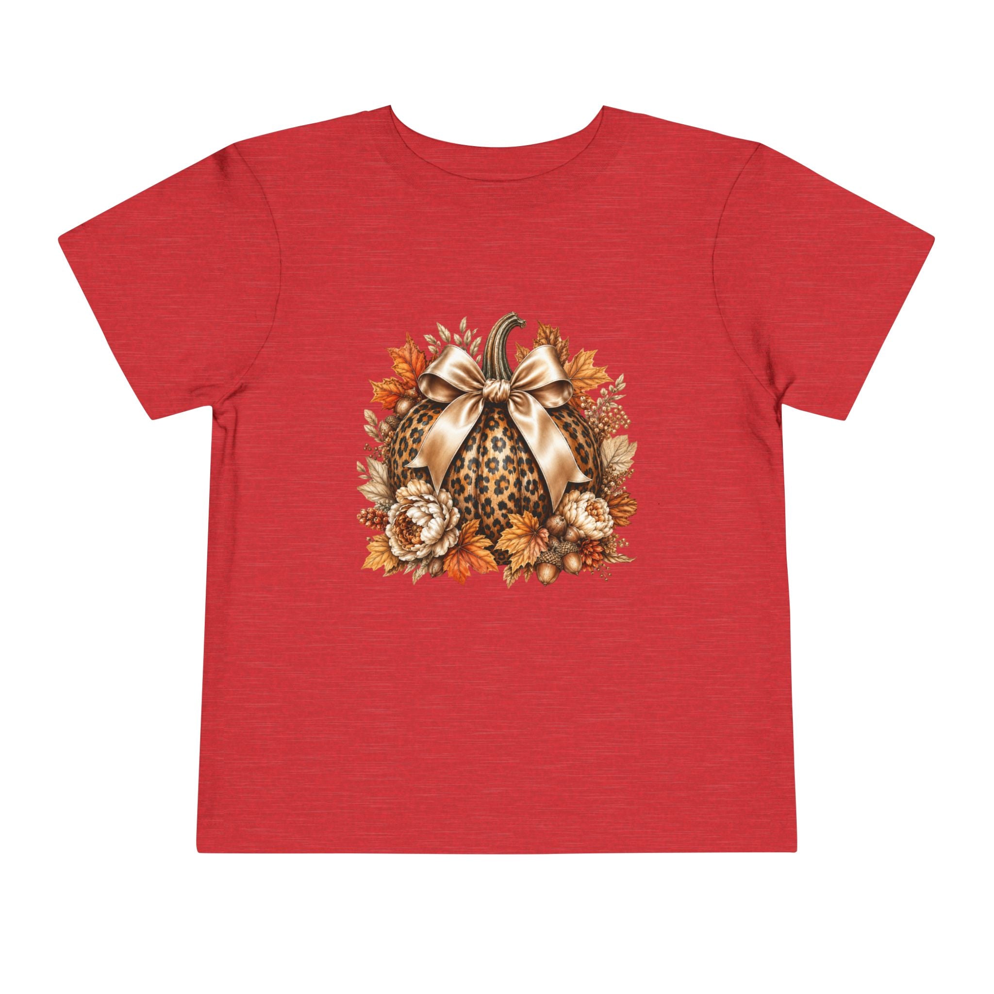 Toddler Tee — Leopard Pumpkin Fall Floral Design