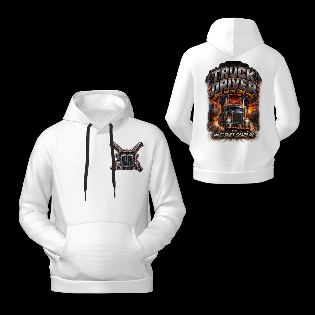 Mens Hoodie with Pockets Truck Driver Hoodie