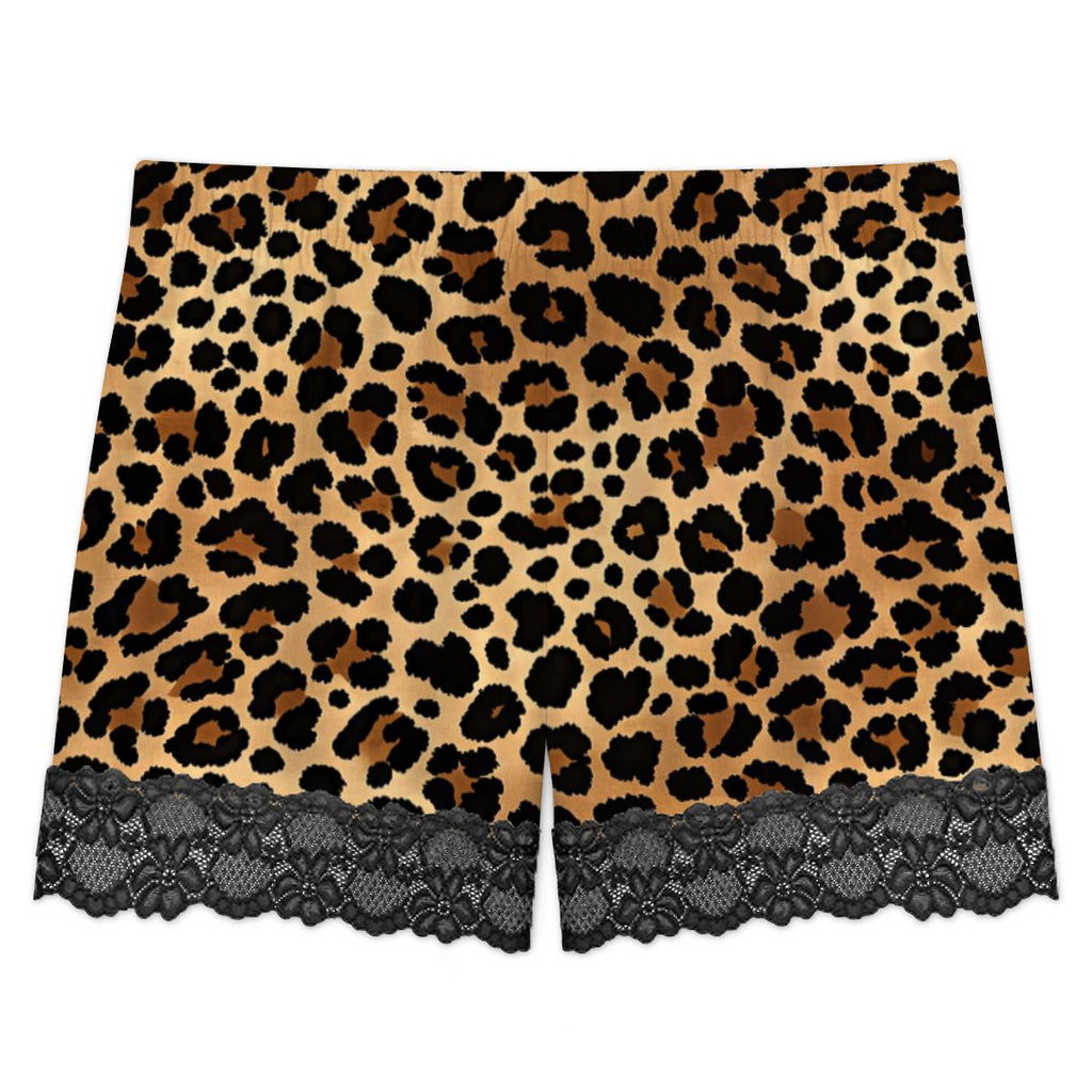 Women Cami Lace Pajama Set Leopard Print