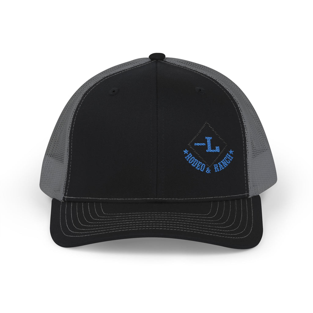 Embroidered Logo Trucker Cap - Black & White Snapback