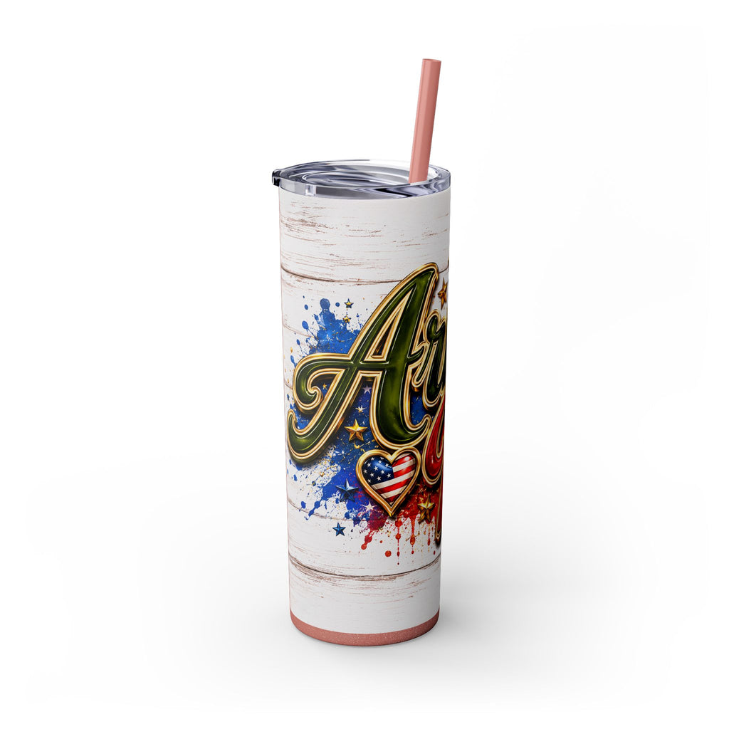 Army Wife Tumbler With Changeable Colored Straw