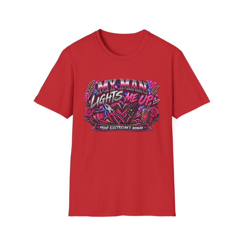 T‑Shirt — "My Man Lights Me Up" Retro Neon Floral Graphic Tee