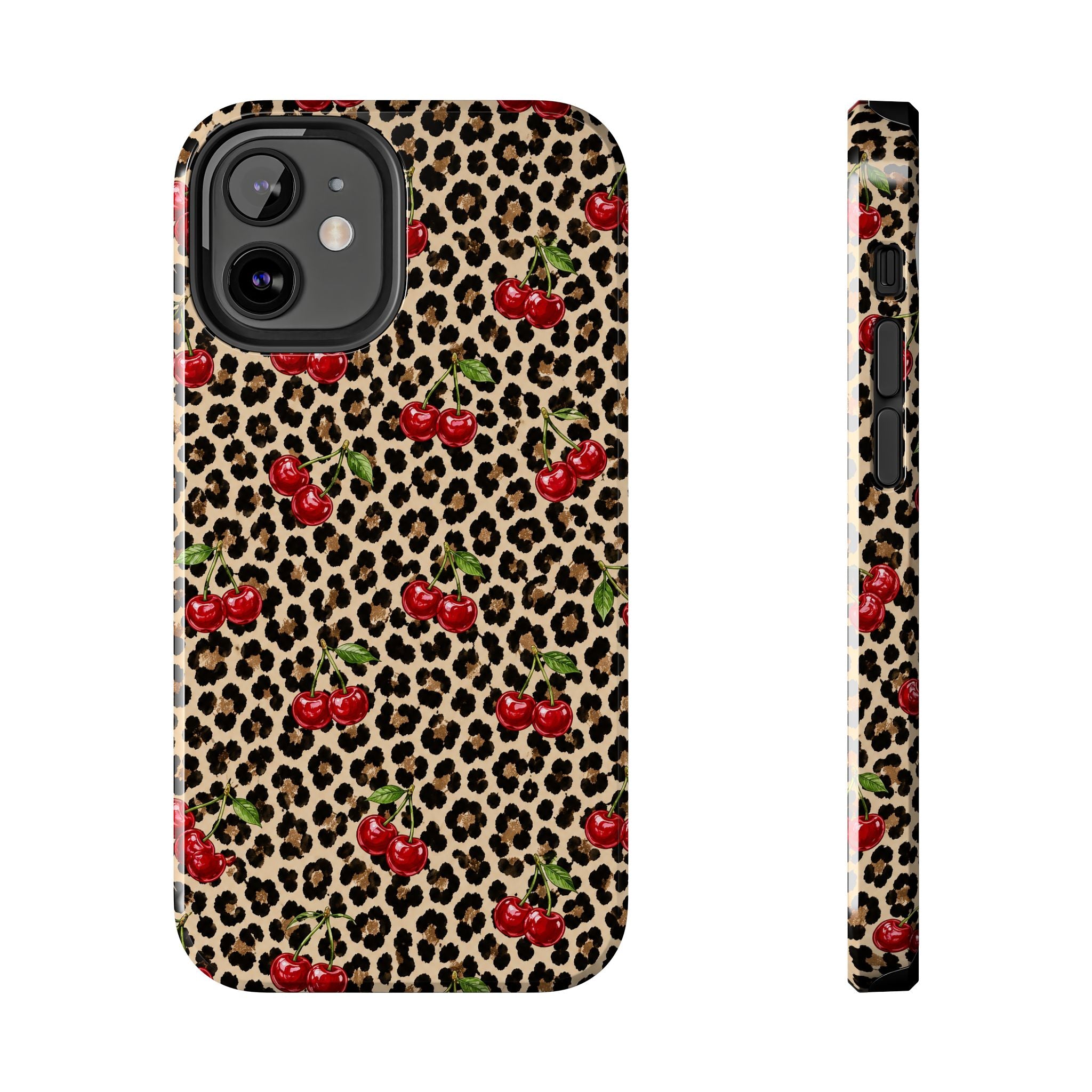 Cherry Leopard Tough Phone Case