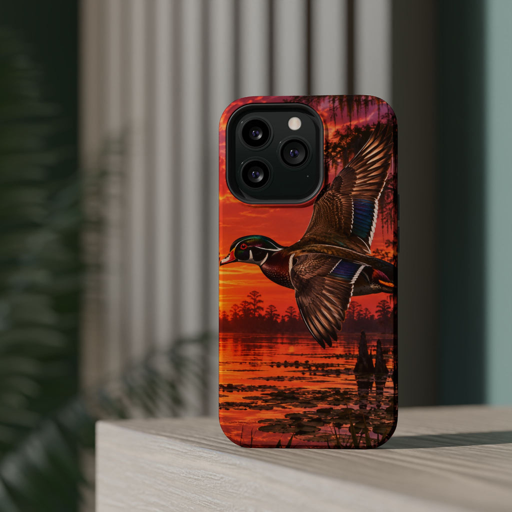 Wood Duck Sunset Phone Case — Magnetic Impact-Resistant