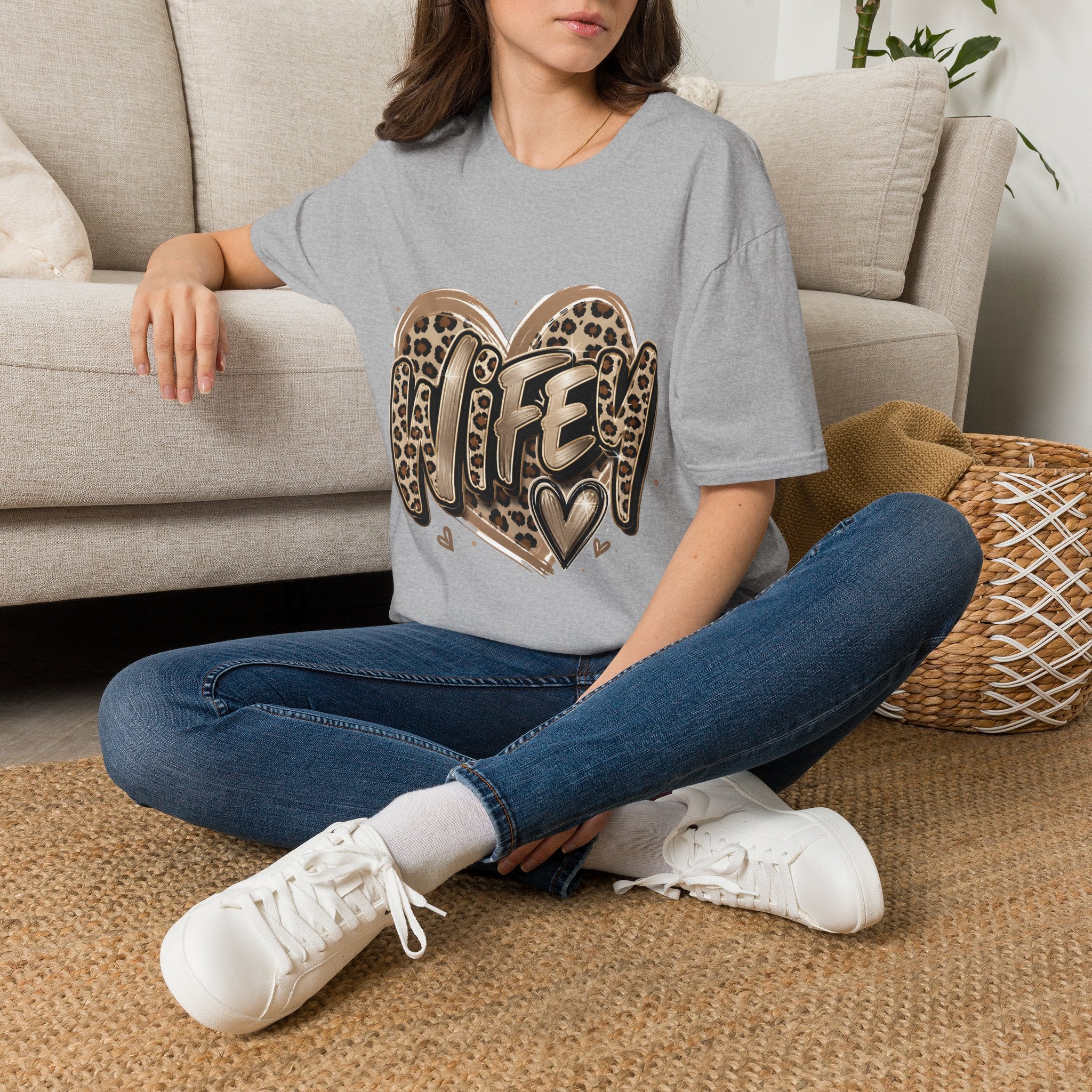 Mom Heart Leopard T‑Shirt