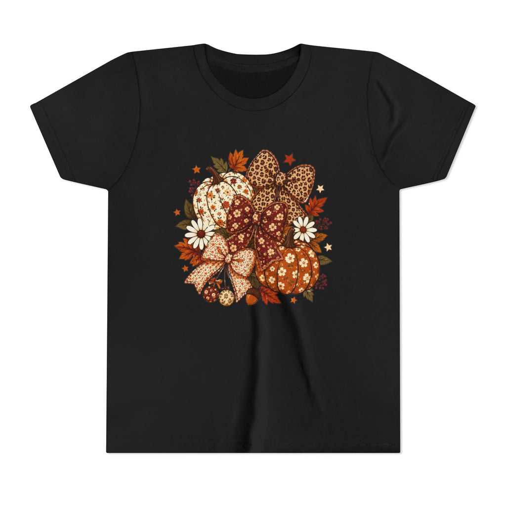Youth Tee — Autumn Pumpkin Bouquet Graphic Shirt