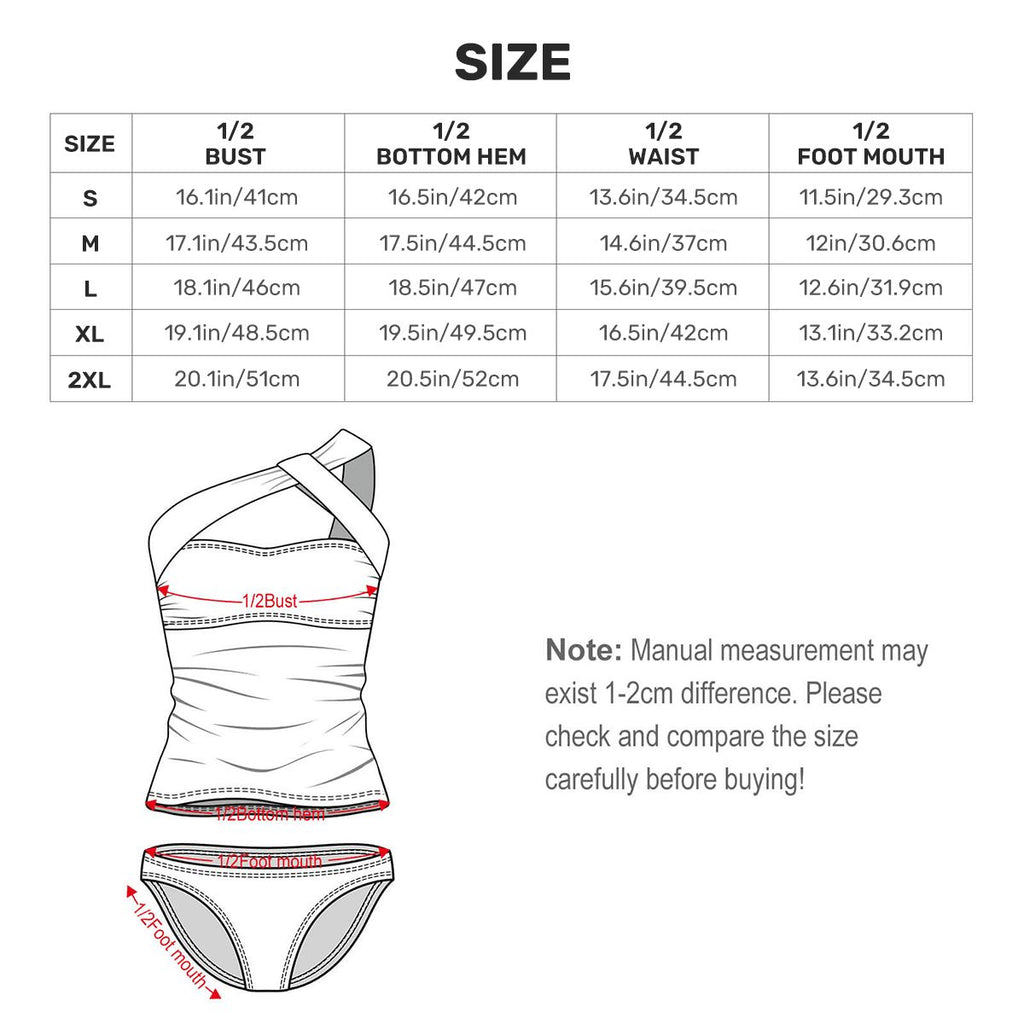 OneShoulder Two Piece Swimsuit Customized Services red snakeskin print
