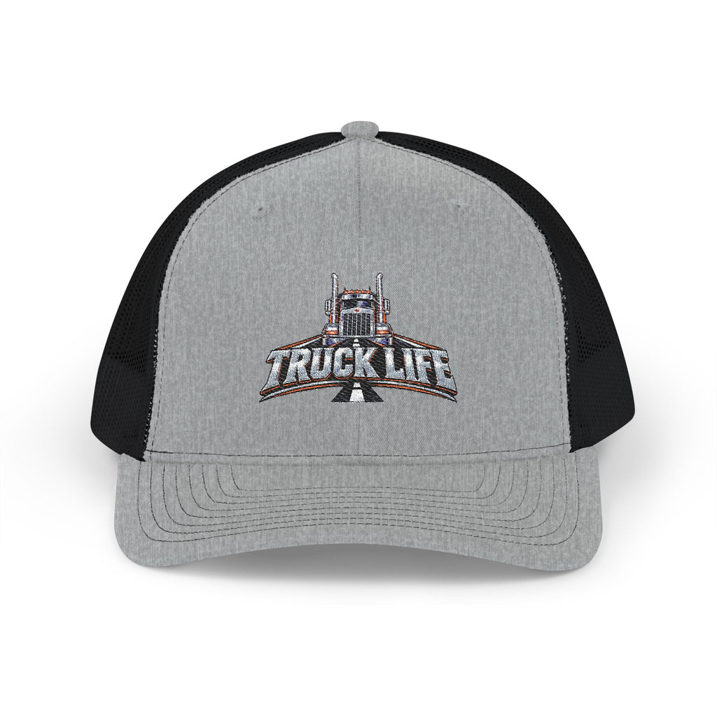 Truck Life Snapback Trucker Cap — Embroidered Semi Truck Dad Hat for Truckers & Road Lovers