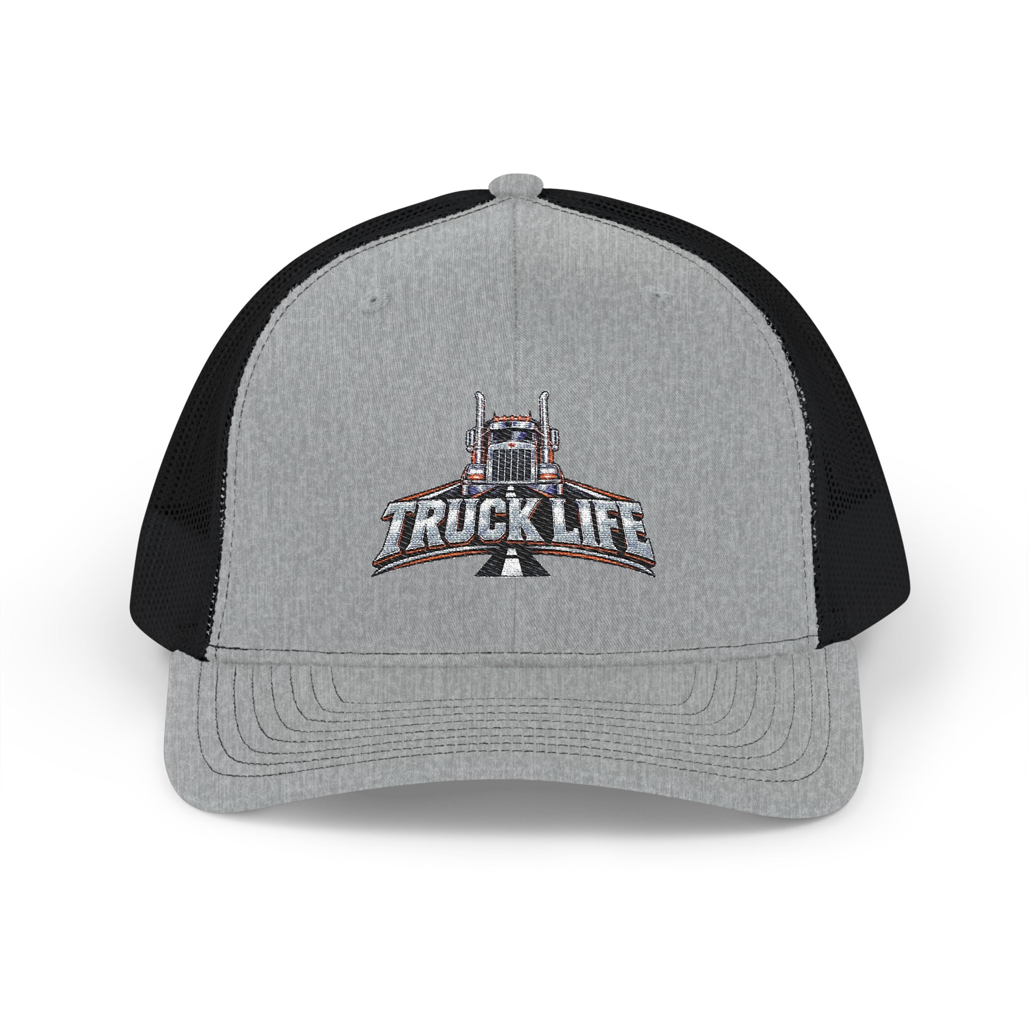 Truck Life Snapback Trucker Cap — Embroidered Semi Truck Dad Hat for Truckers & Road Lovers