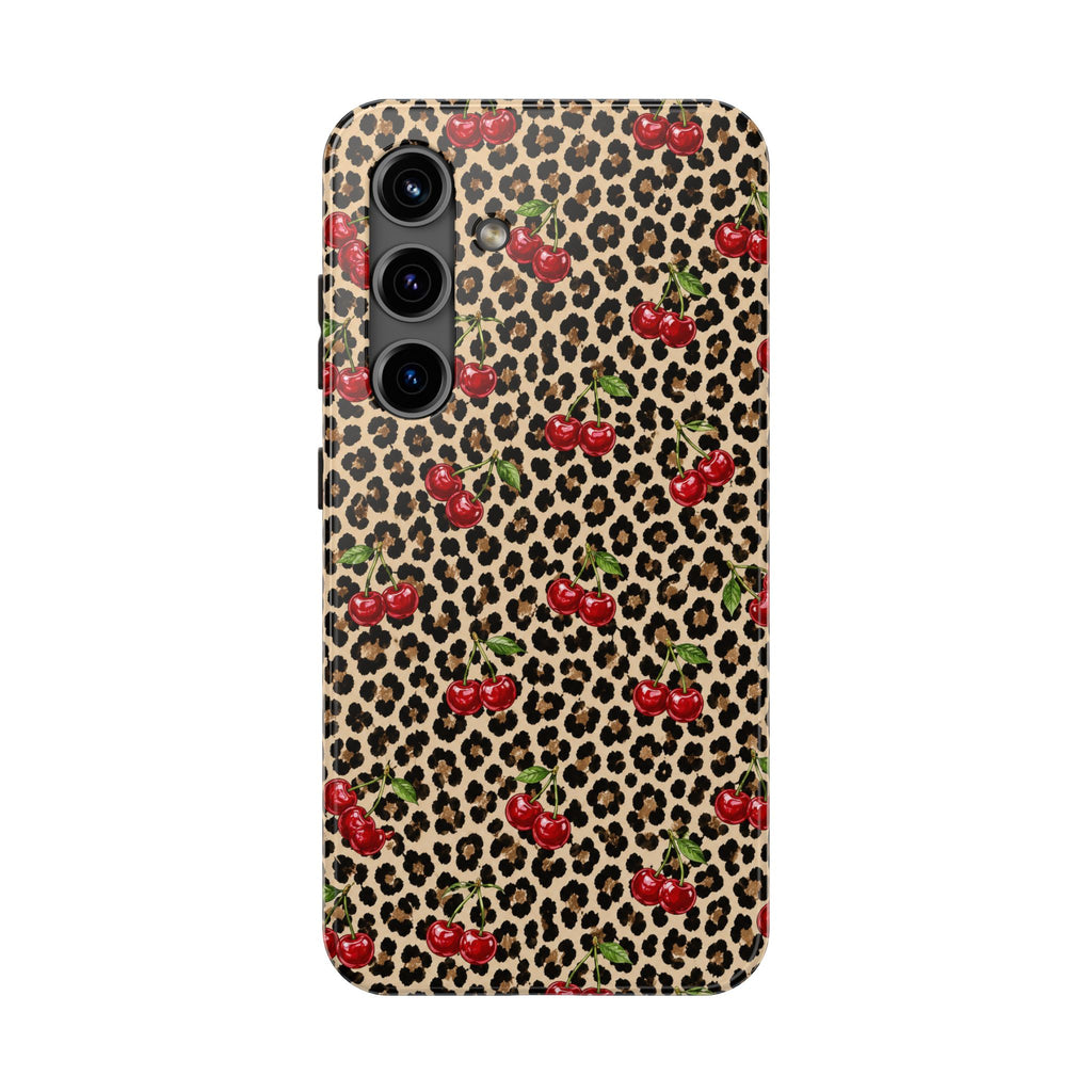 Cherry Leopard Tough Phone Case