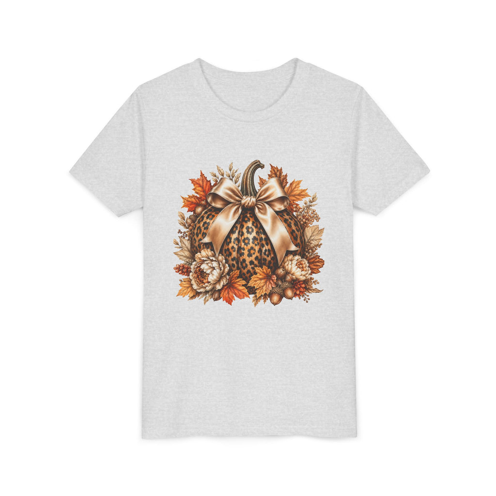 Youth Tee — Leopard Pumpkin Fall Graphic Shirt