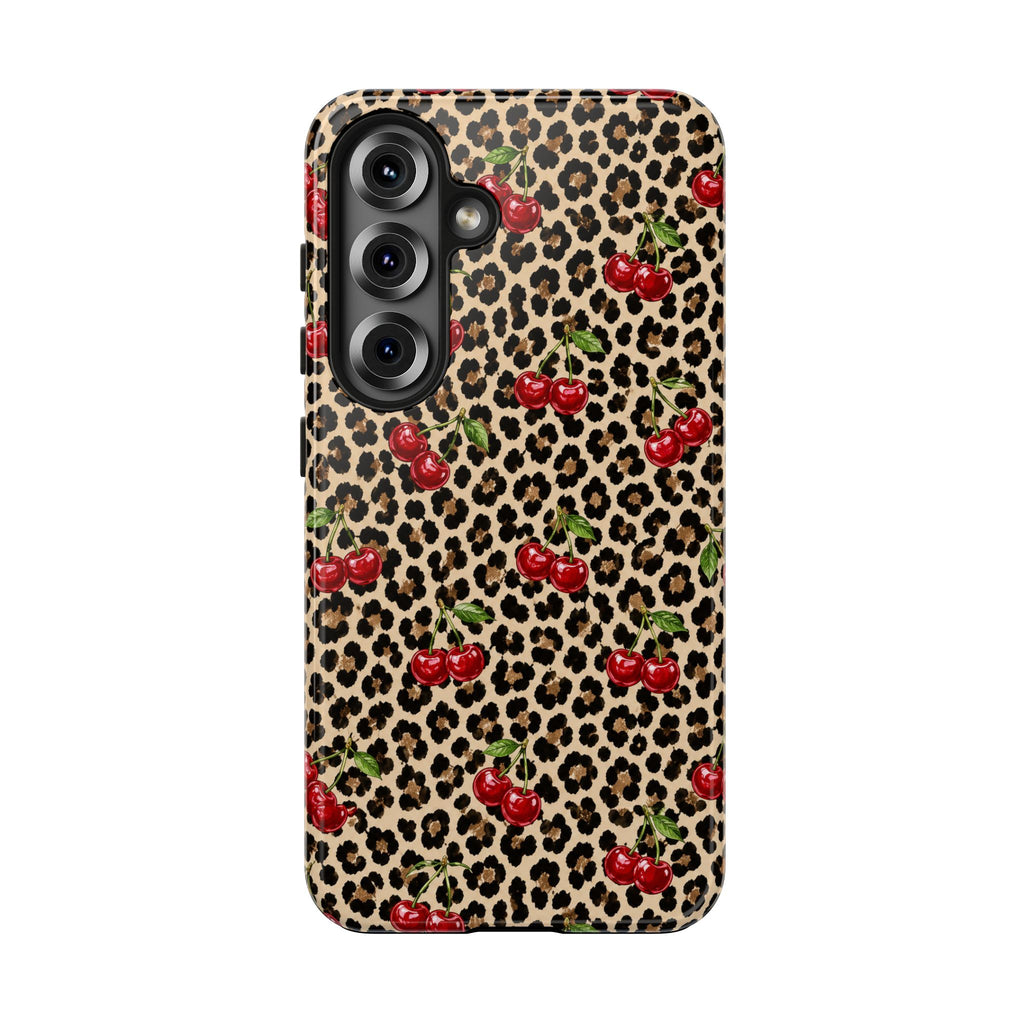 Cherry Leopard Tough Phone Case