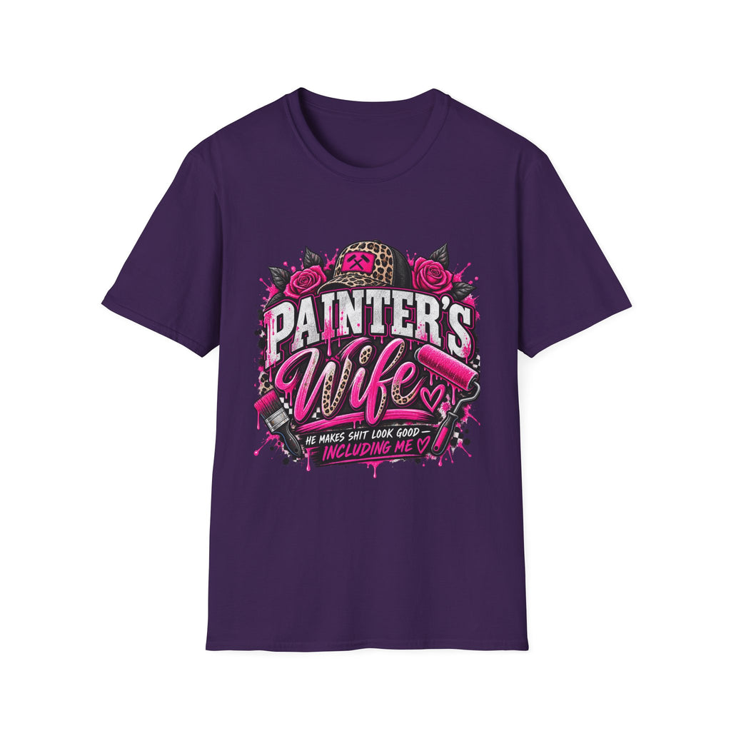 Painter's Wife T-Shirt — Floral Skull & Leopard Print Artist Wife Tee
