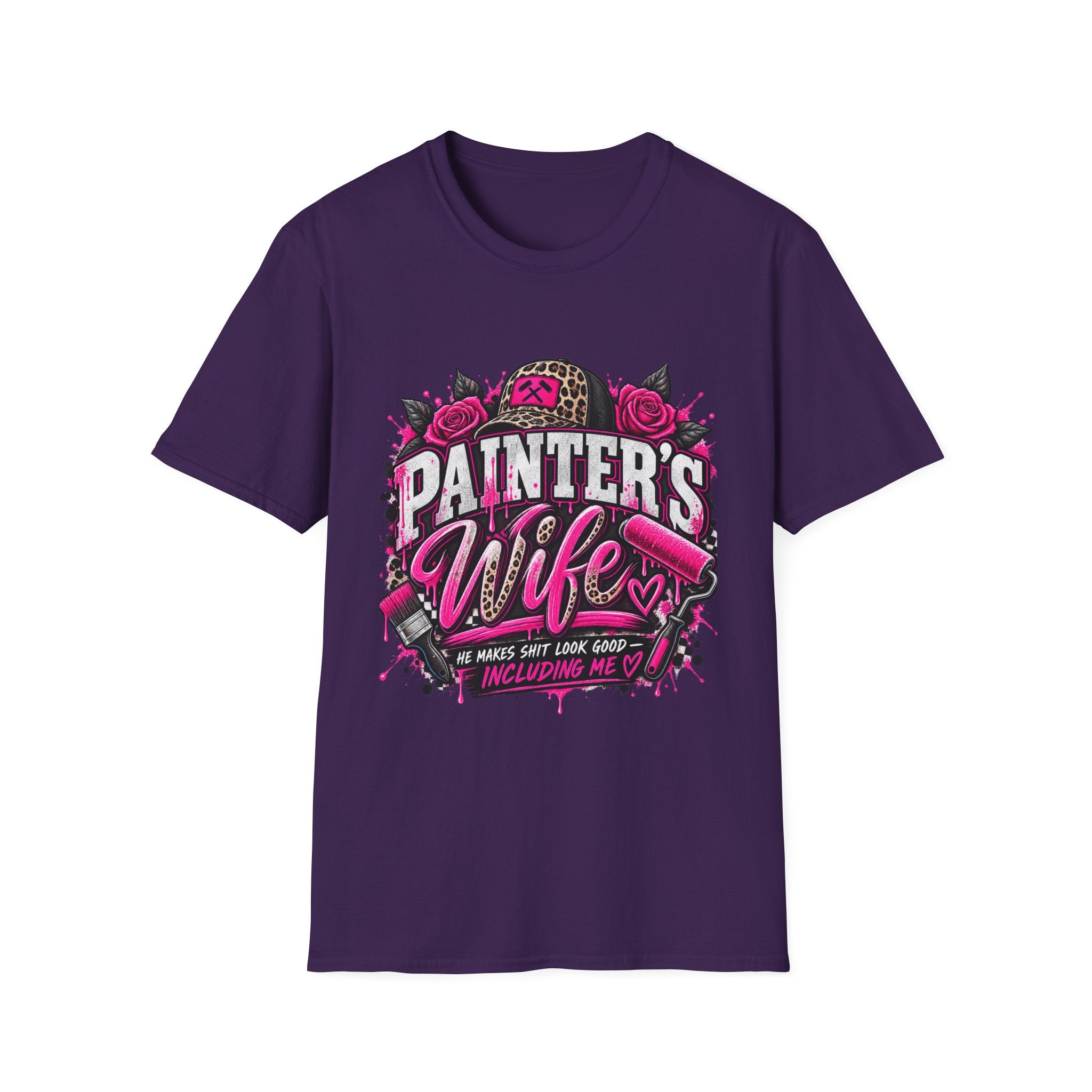 Painter's Wife T-Shirt — Floral Skull & Leopard Print Artist Wife Tee