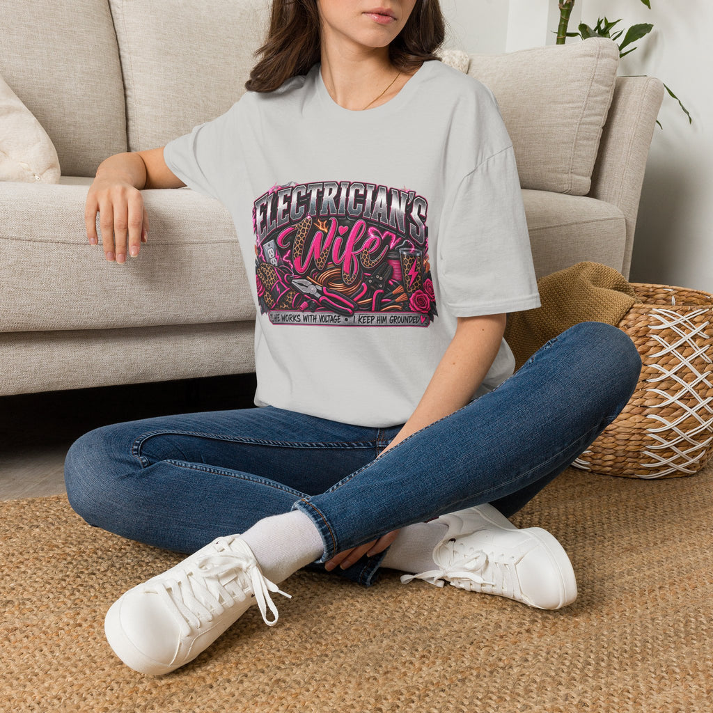 Electrician's Wife T-Shirt — Bold Pink Tradeswife Graphic Tee
