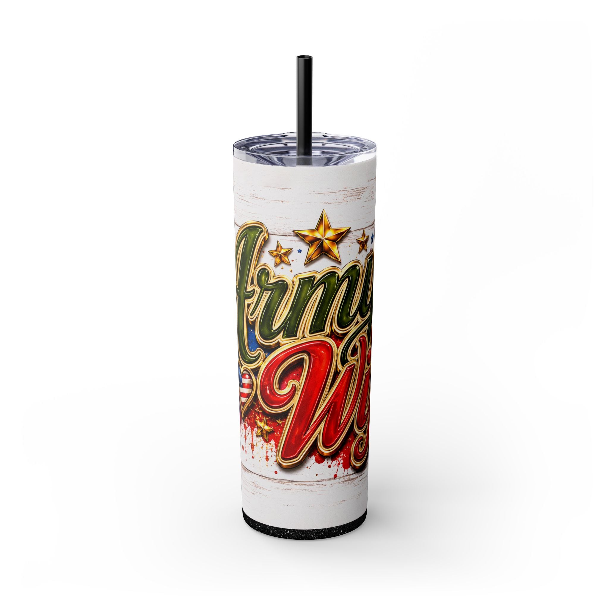 Army Wife Tumbler With Changeable Colored Straw