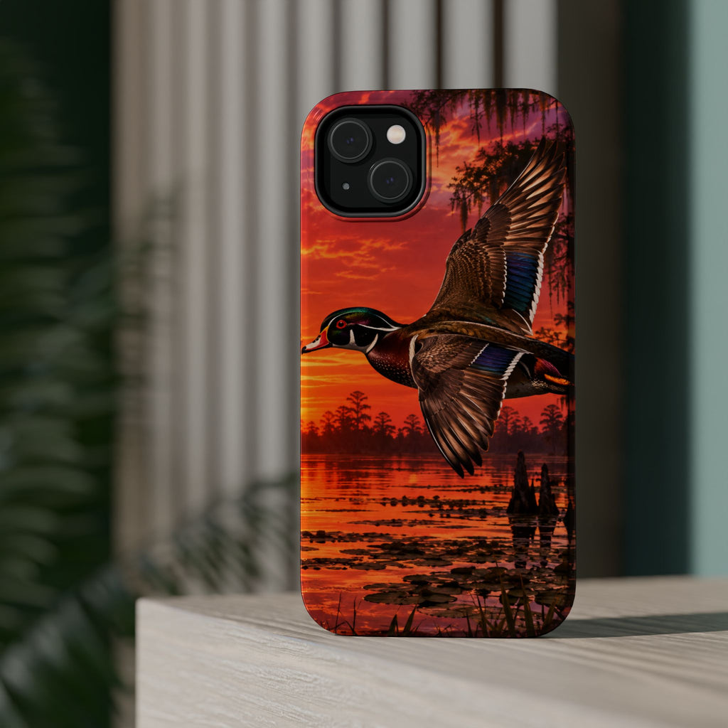 Wood Duck Sunset Phone Case — Magnetic Impact-Resistant