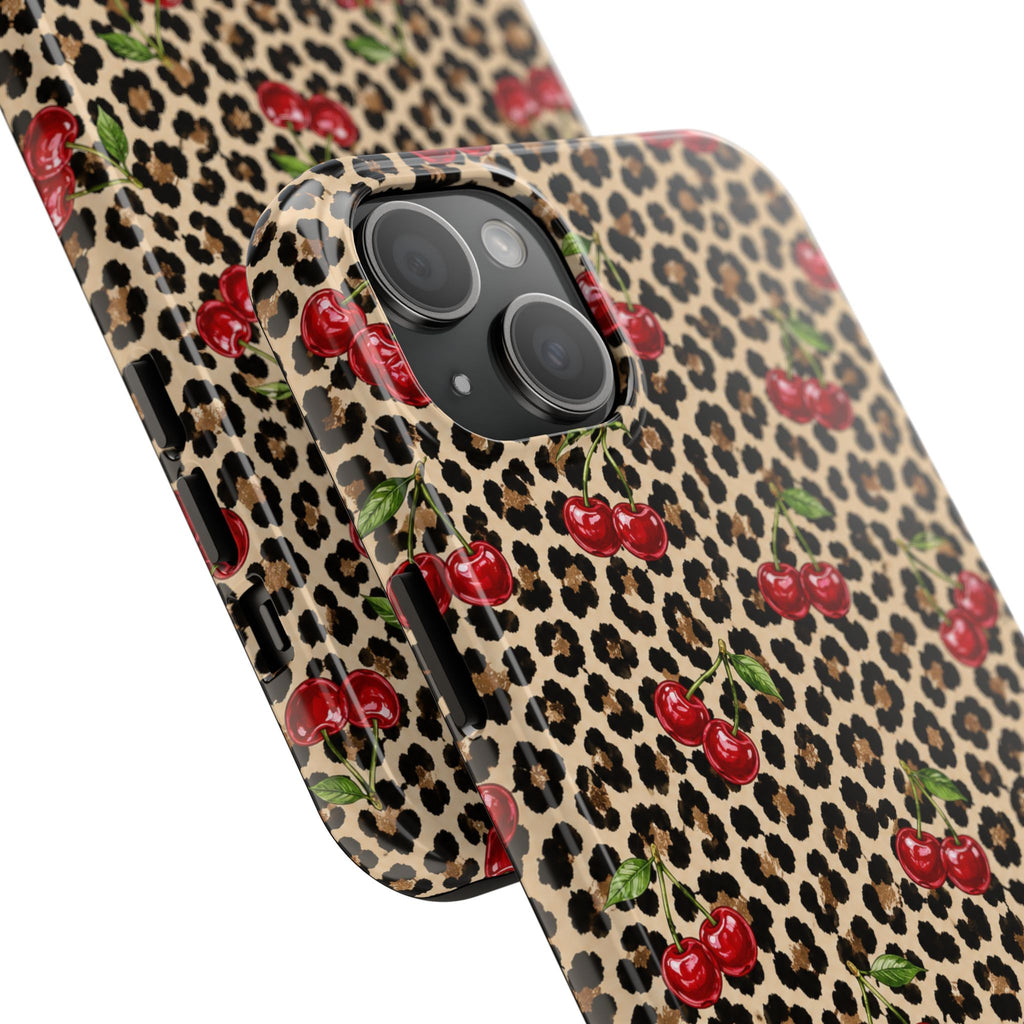 Cherry Leopard Tough Phone Case