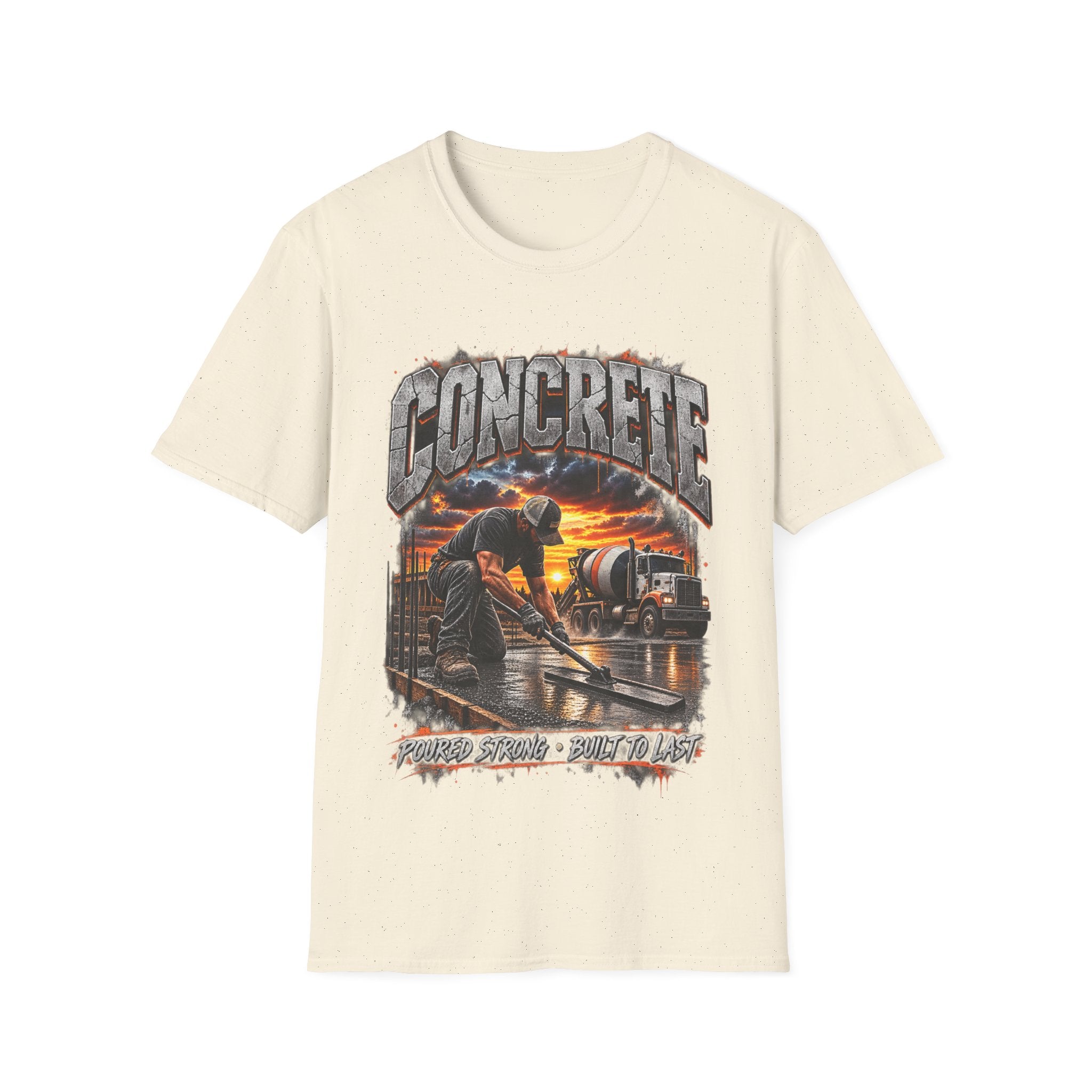 Concrete Crew T‑Shirt — Sunset Construction Graphic Tee