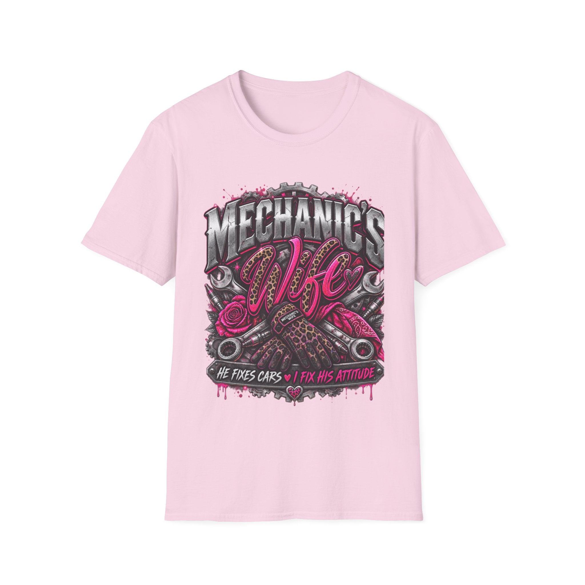 Mechanic's Wife T-Shirt — Feminine Auto Shop Tee for Gearhead Partners