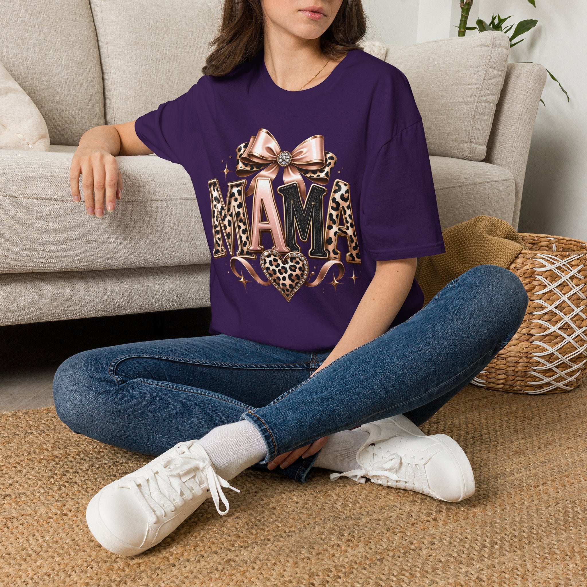 Mama Leopard Bow T-Shirt