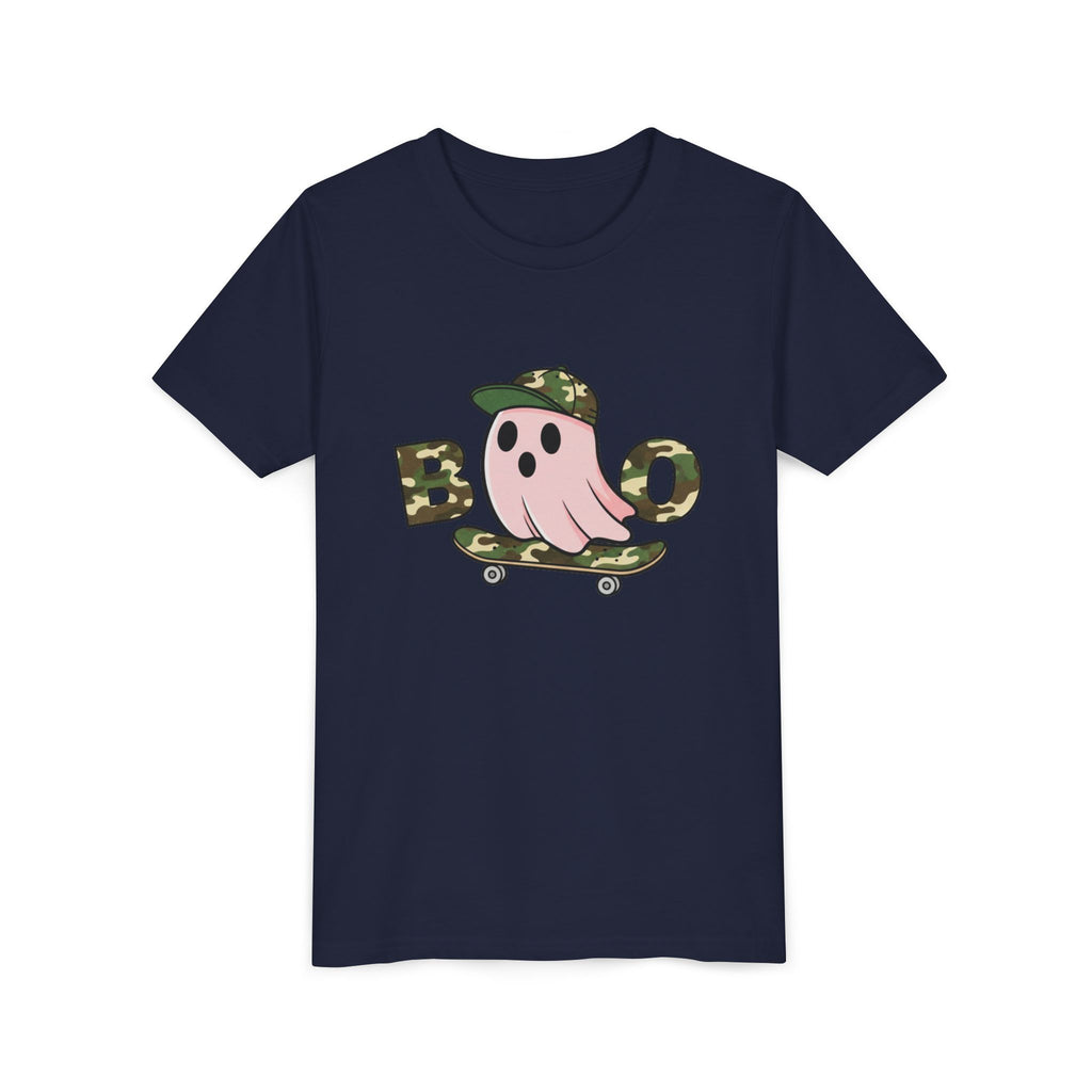 Youth Tee — Camo Skate Ghost “Boo” Graphic Tee