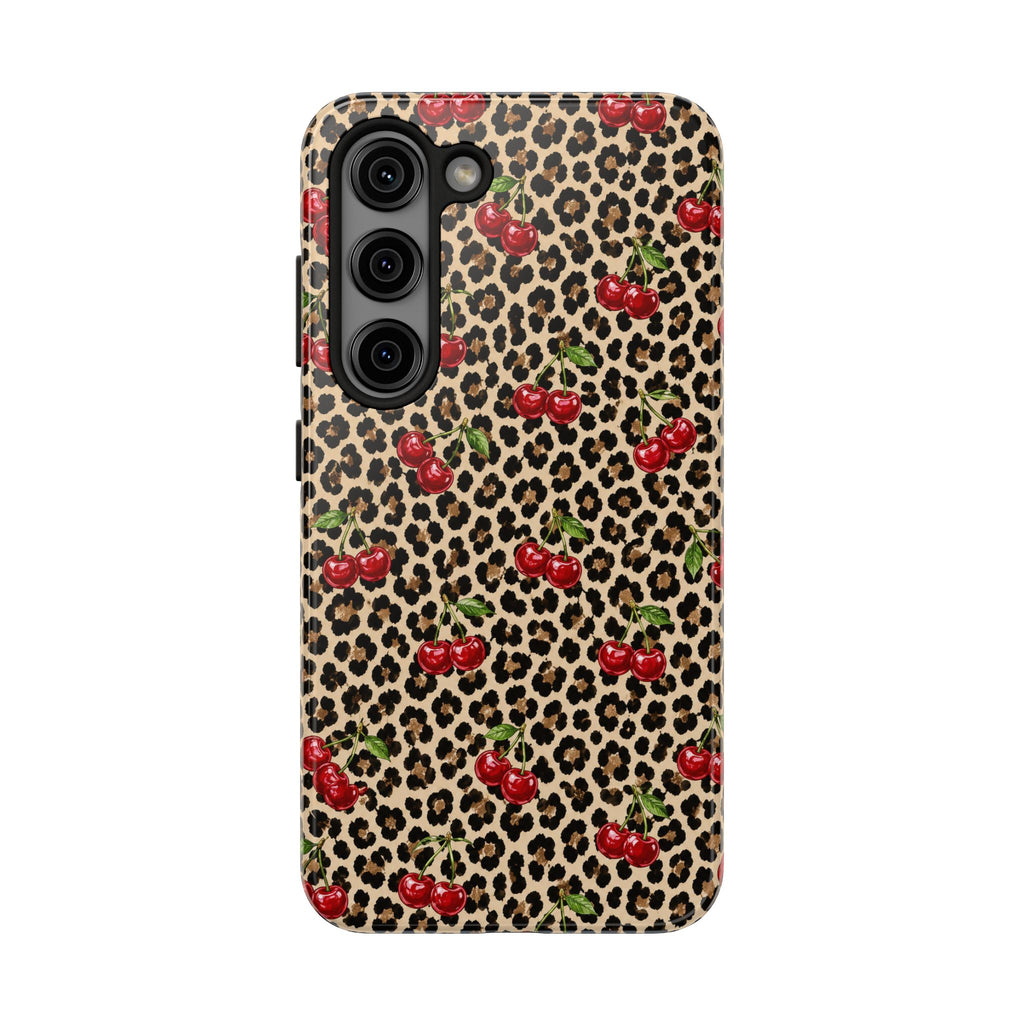 Cherry Leopard Tough Phone Case
