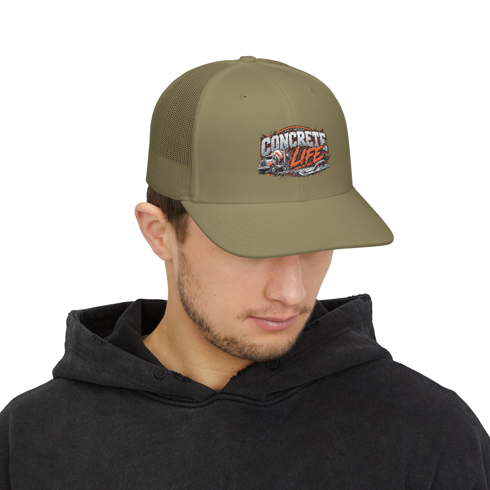 Concrete Life Trucker Cap – Rugged Construction Snapback Hat