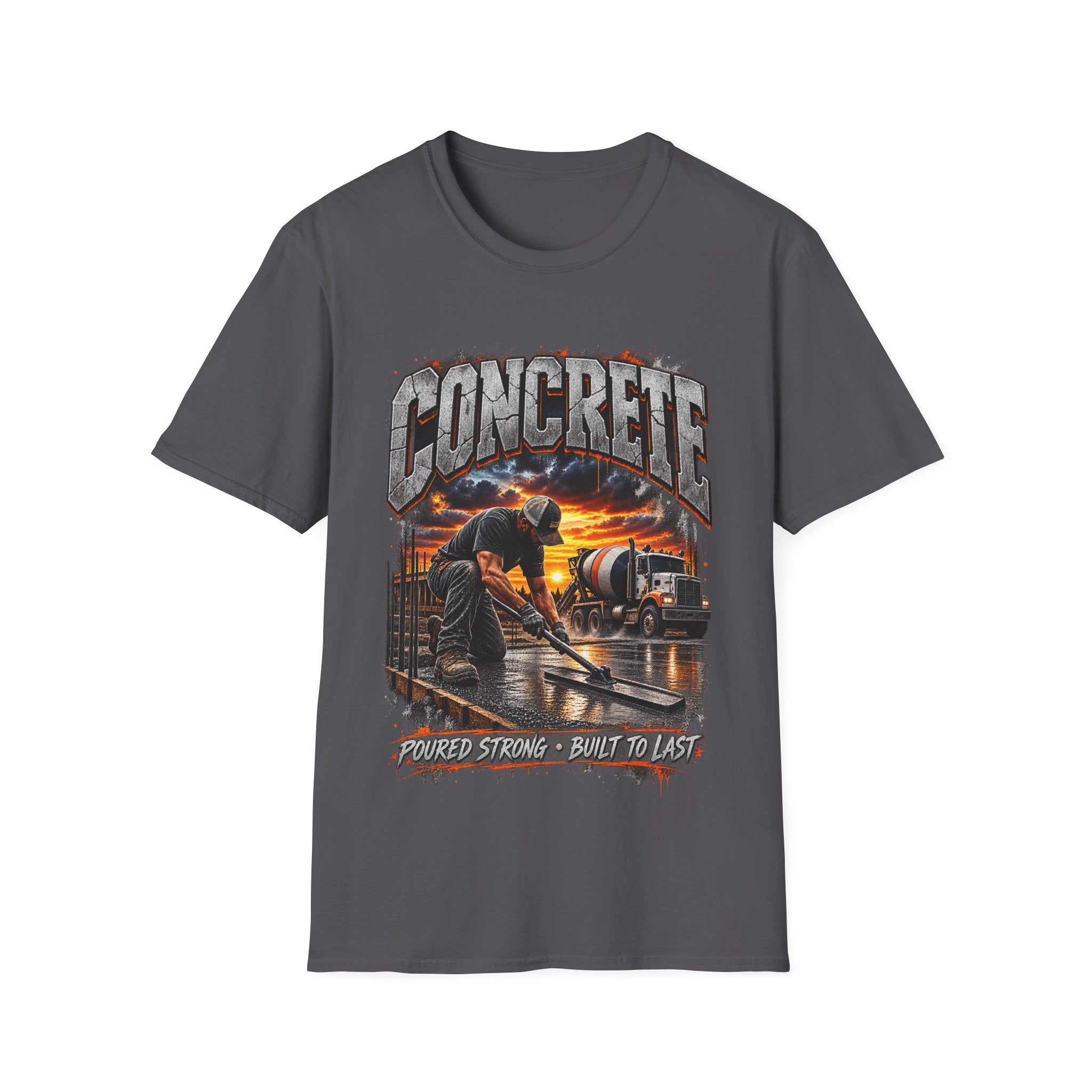 Concrete Crew T‑Shirt — Sunset Construction Graphic Tee
