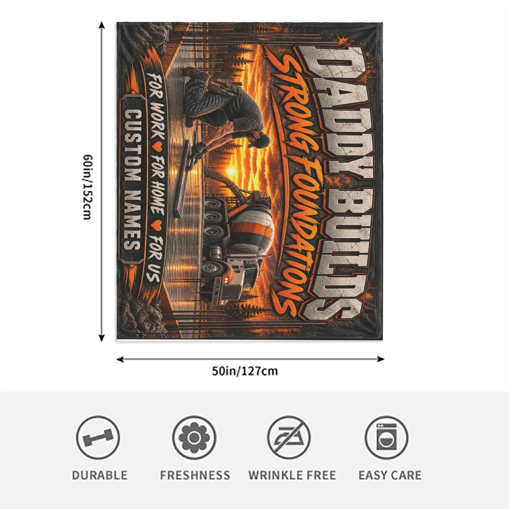 320 GSM Thick Flannel Throw Blanket 60"x50" Concrete Worker Blanket