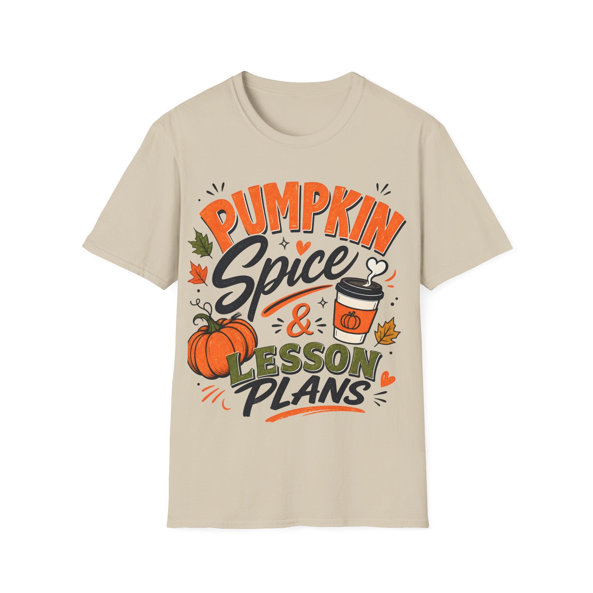 Pumpkin Spice & Lesson Plans T-Shirt — Cozy Fall Teacher Shirt