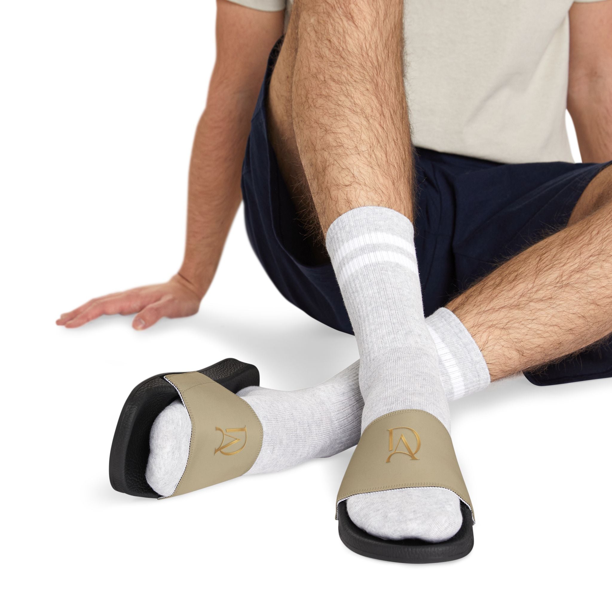 Men's Adjustable Slide Sandals — Removable Strap, Cushioned Pool & Casual Slides