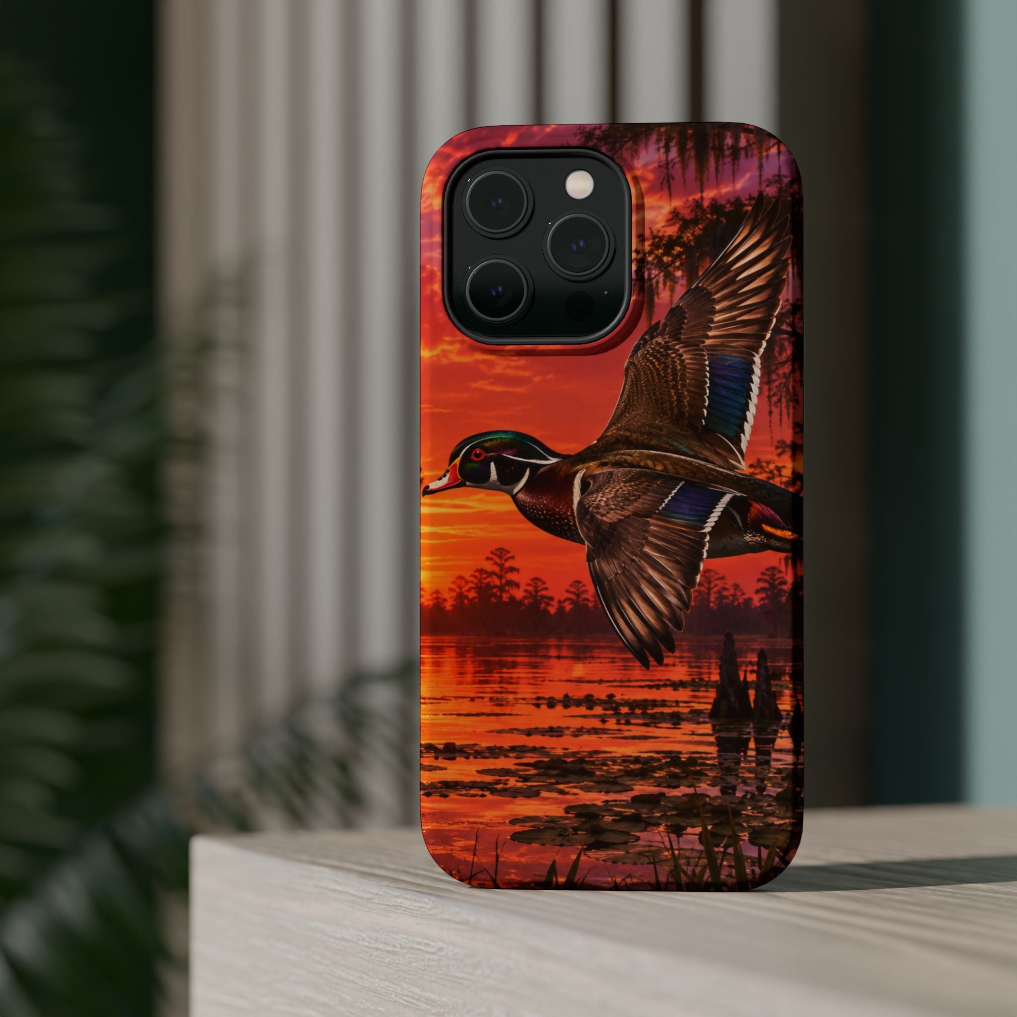 Wood Duck Sunset Phone Case — Magnetic Impact-Resistant