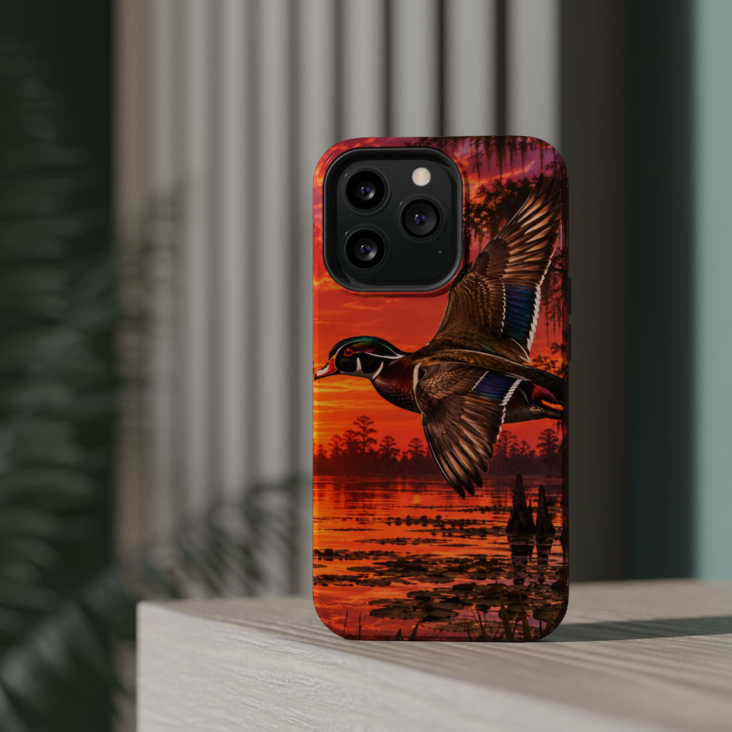 Wood Duck Sunset Phone Case — Magnetic Impact-Resistant