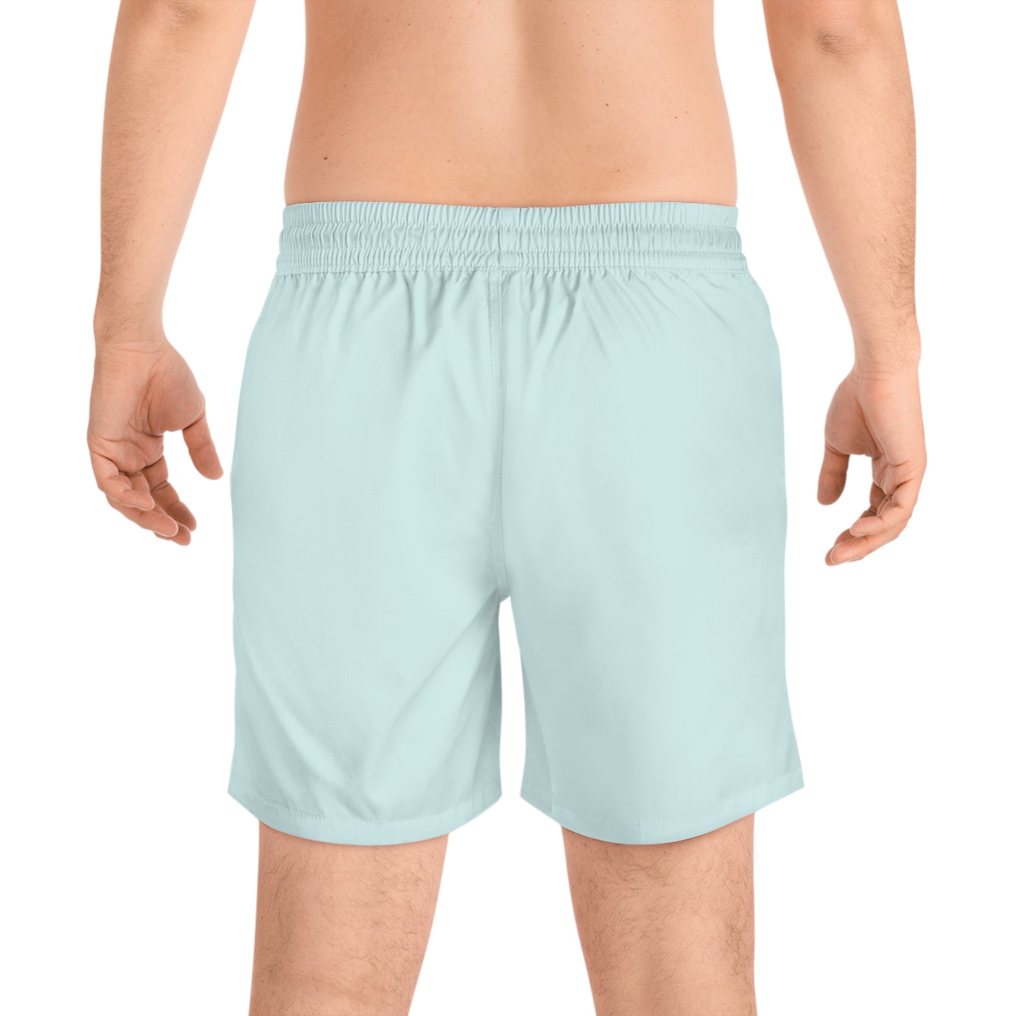 Men's light blue Swim Shorts — Mid-Length Beach Trunks