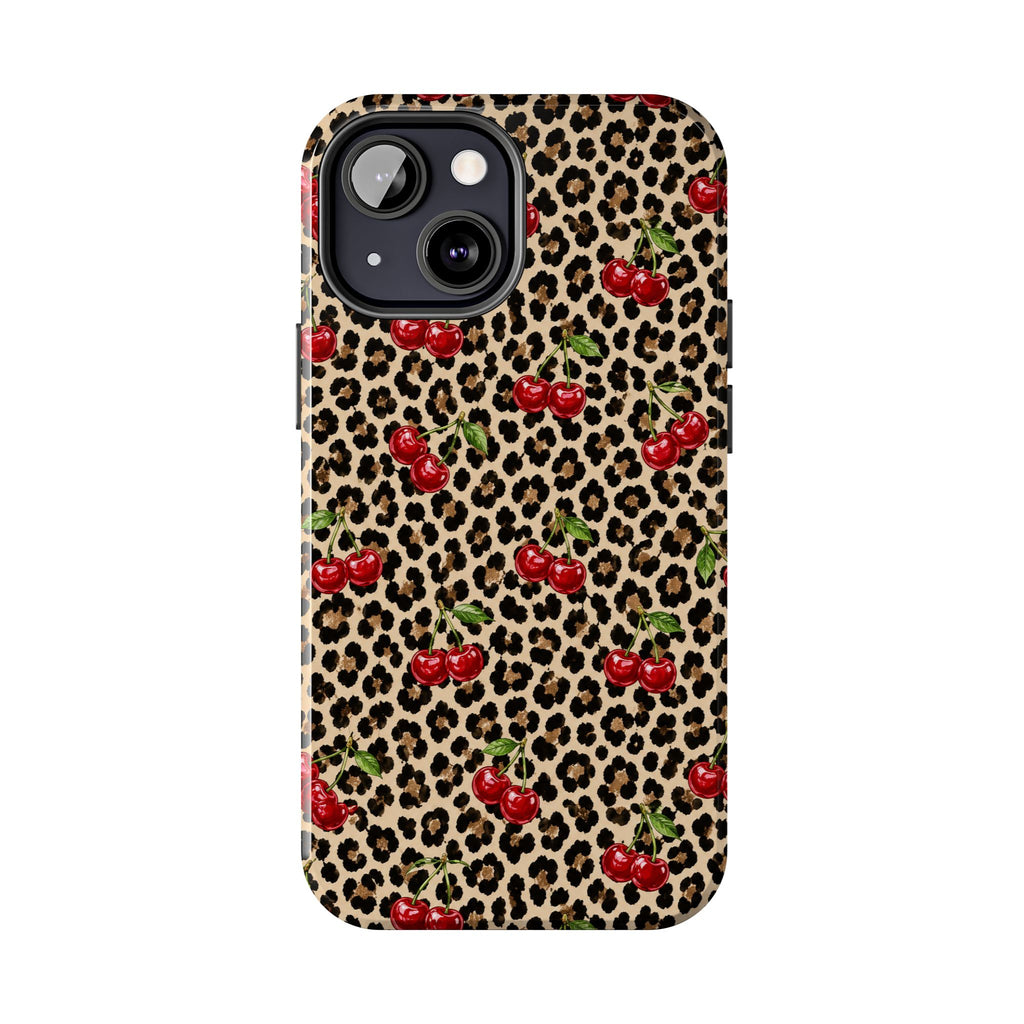 Cherry Leopard Tough Phone Case