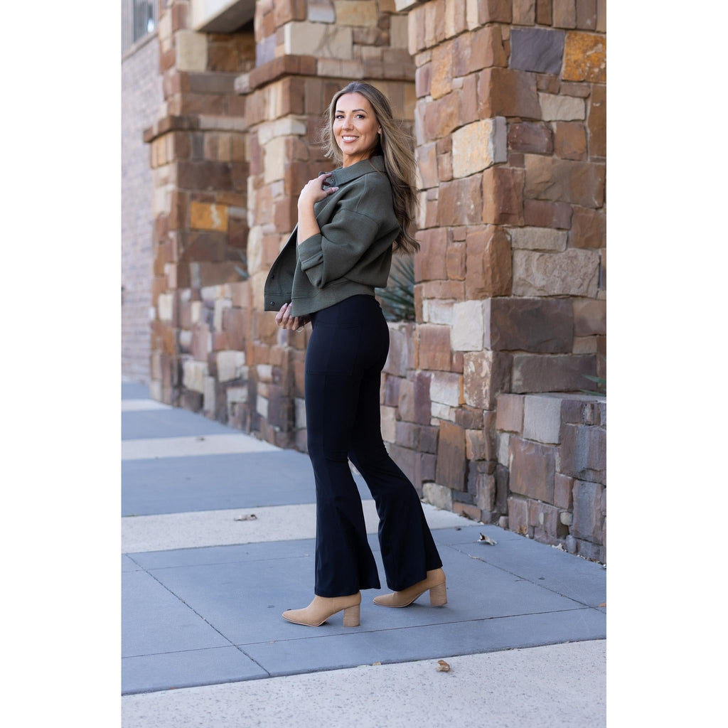 Natalie - Black Super Flare Leggings